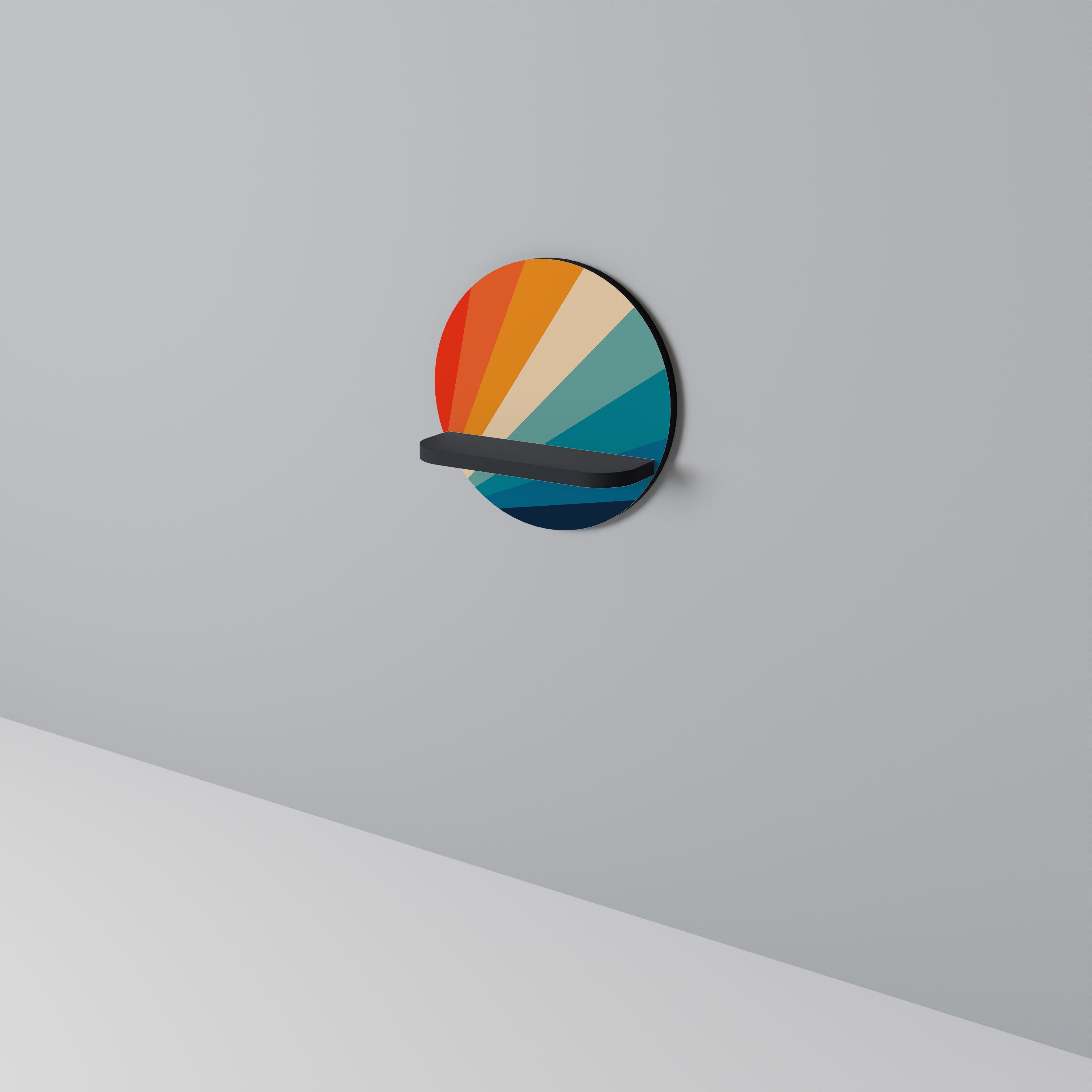 PRISM CONCUSSION Półka okrągła Czarna