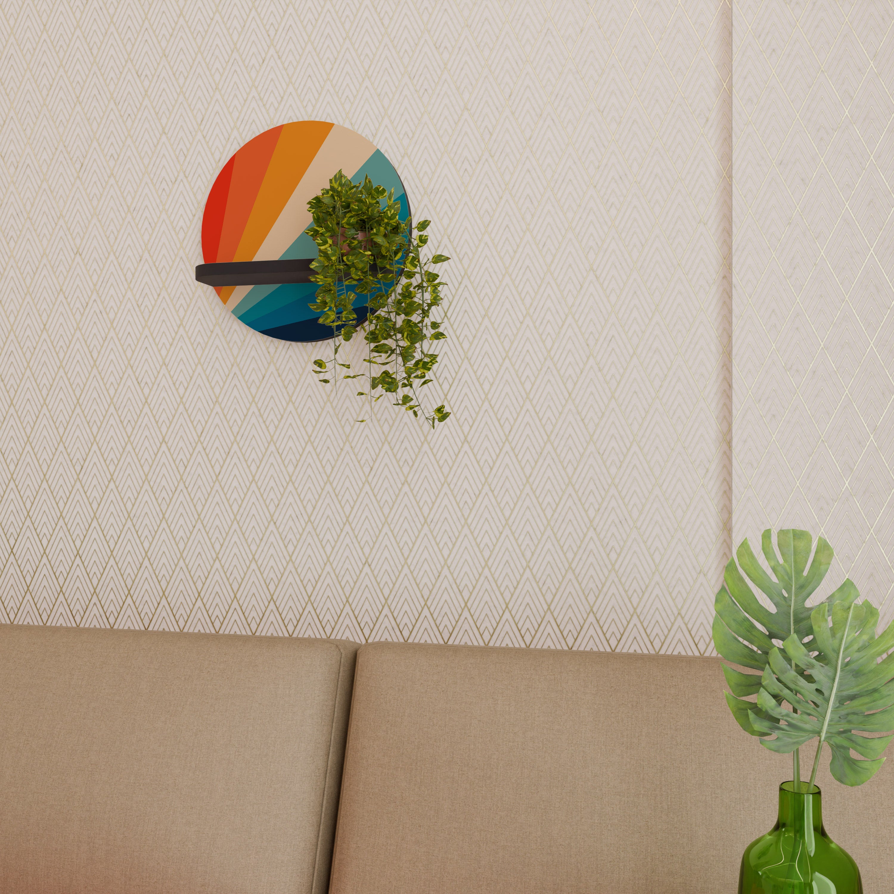 PRISM CONCUSSION Półka okrągła Czarna