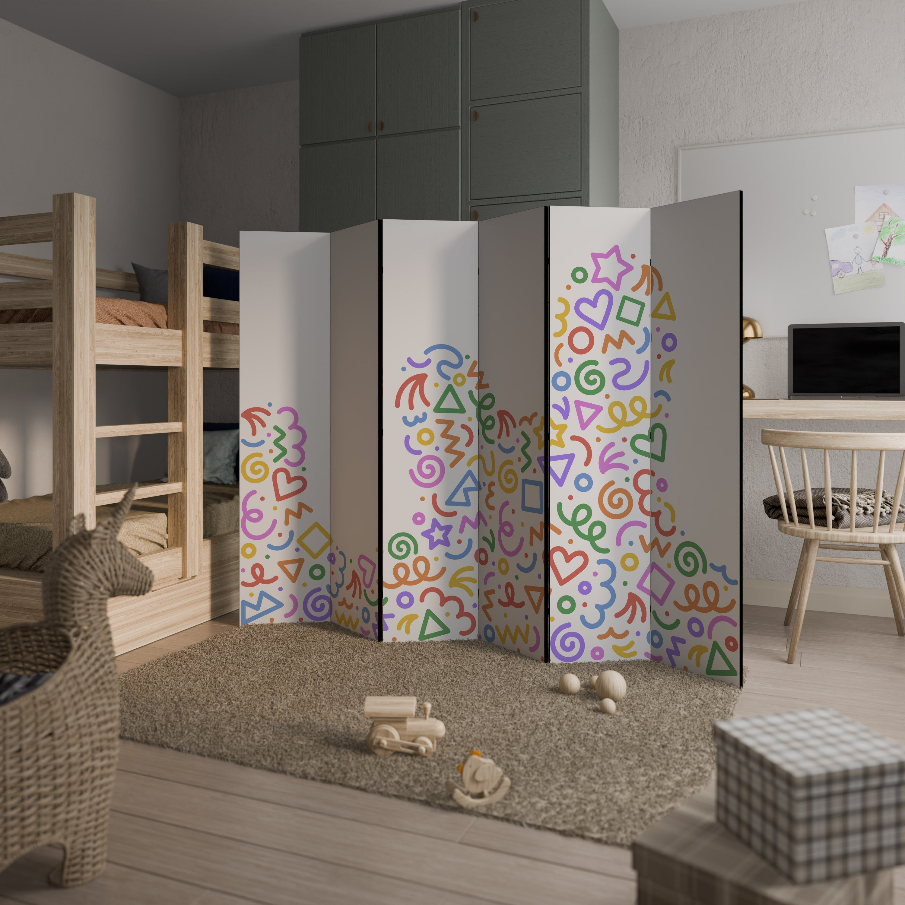 SHAPE EXCITEMENT Dekoracyjny parawan 6-skrzydłowy