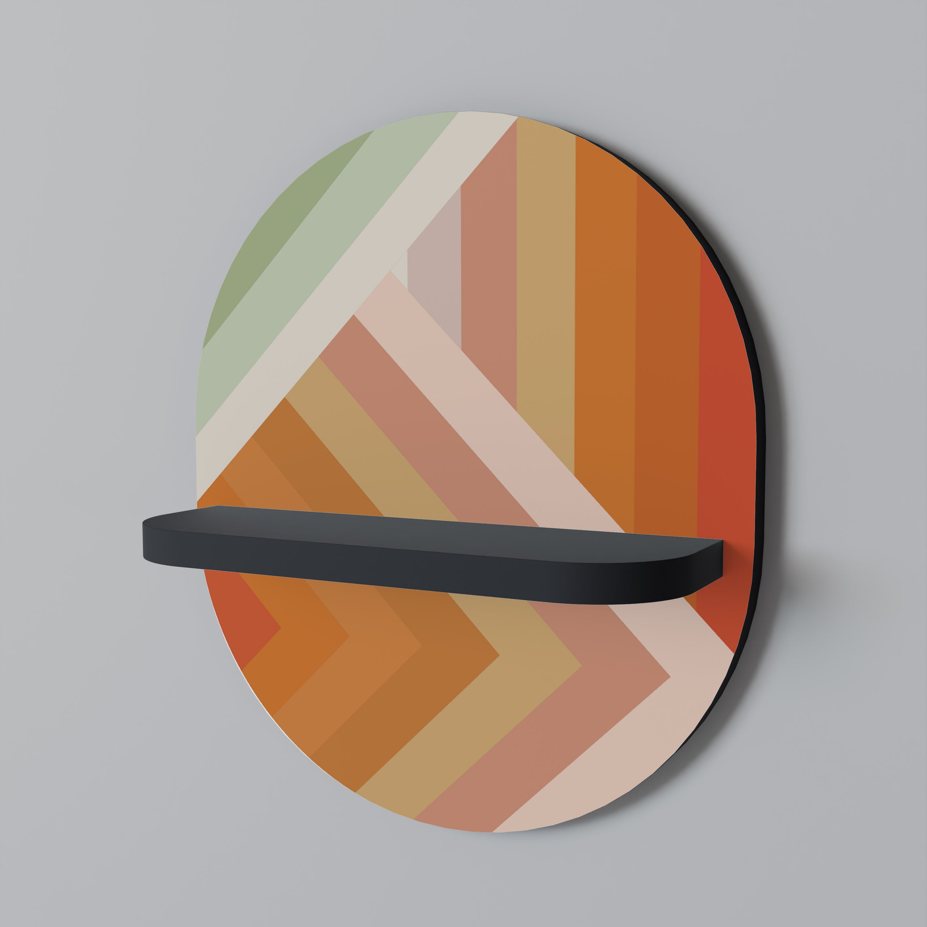GRADIENT PICKS Półka owalna Czarna
