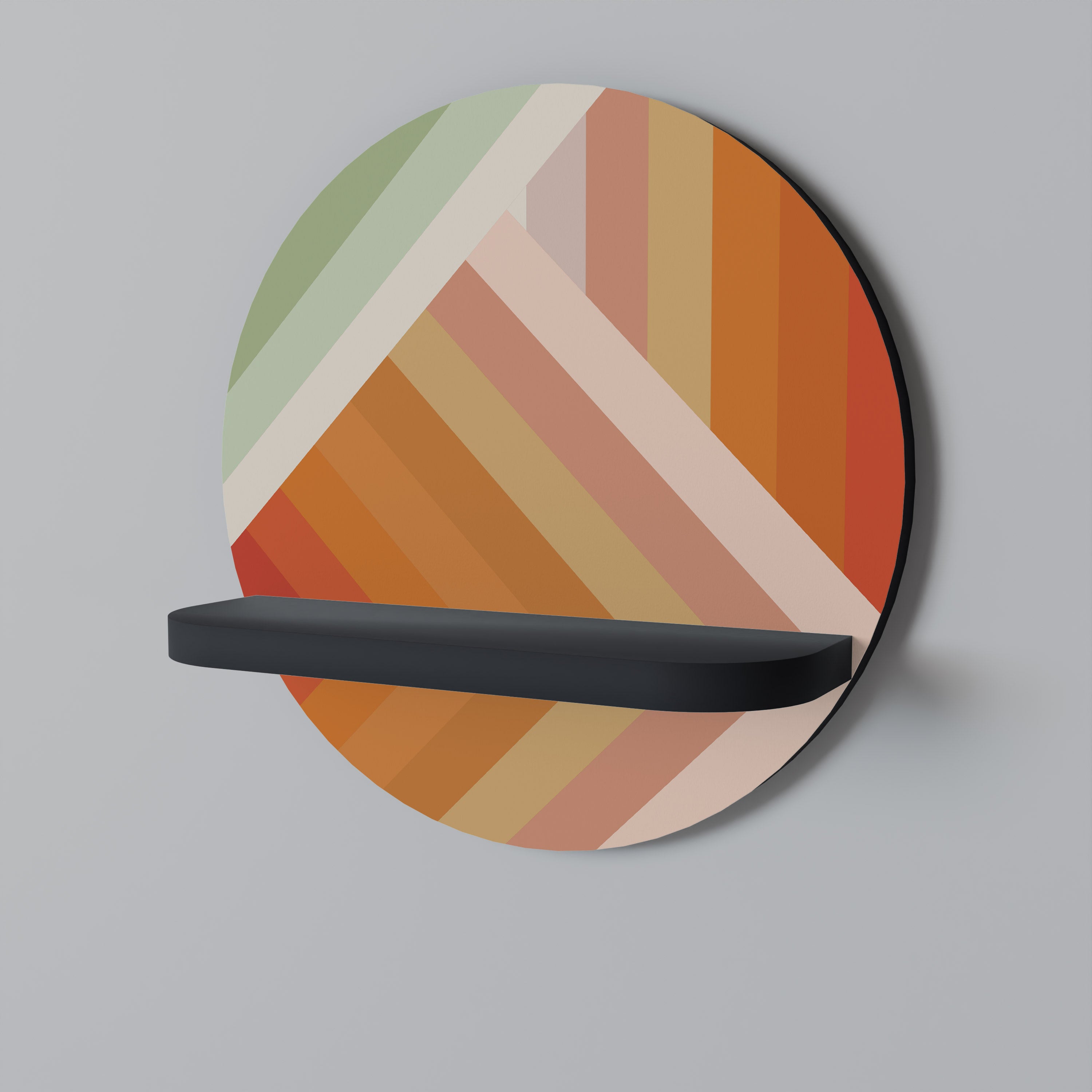 GRADIENT PICKS Półka okrągła Czarna