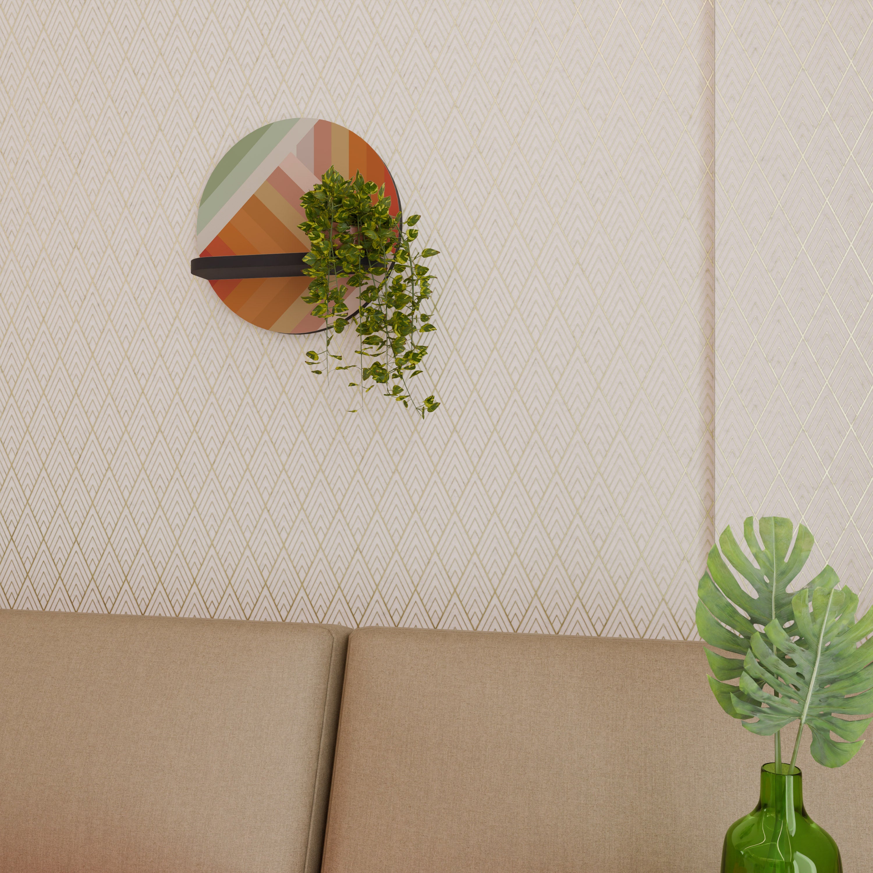 GRADIENT PICKS Półka okrągła Czarna