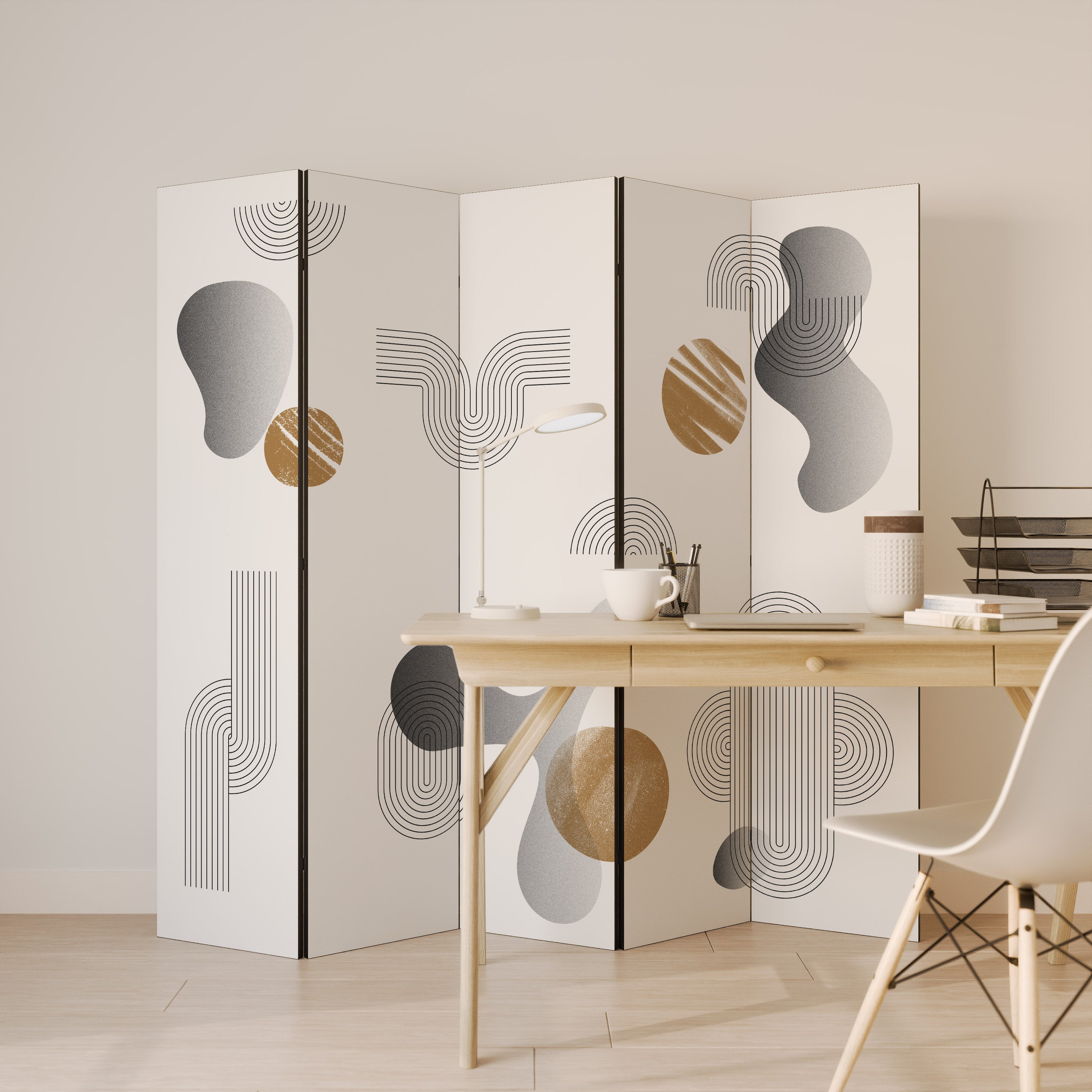 CLEAR CREATIONS Dekoracyjny parawan 5-skrzydłowy