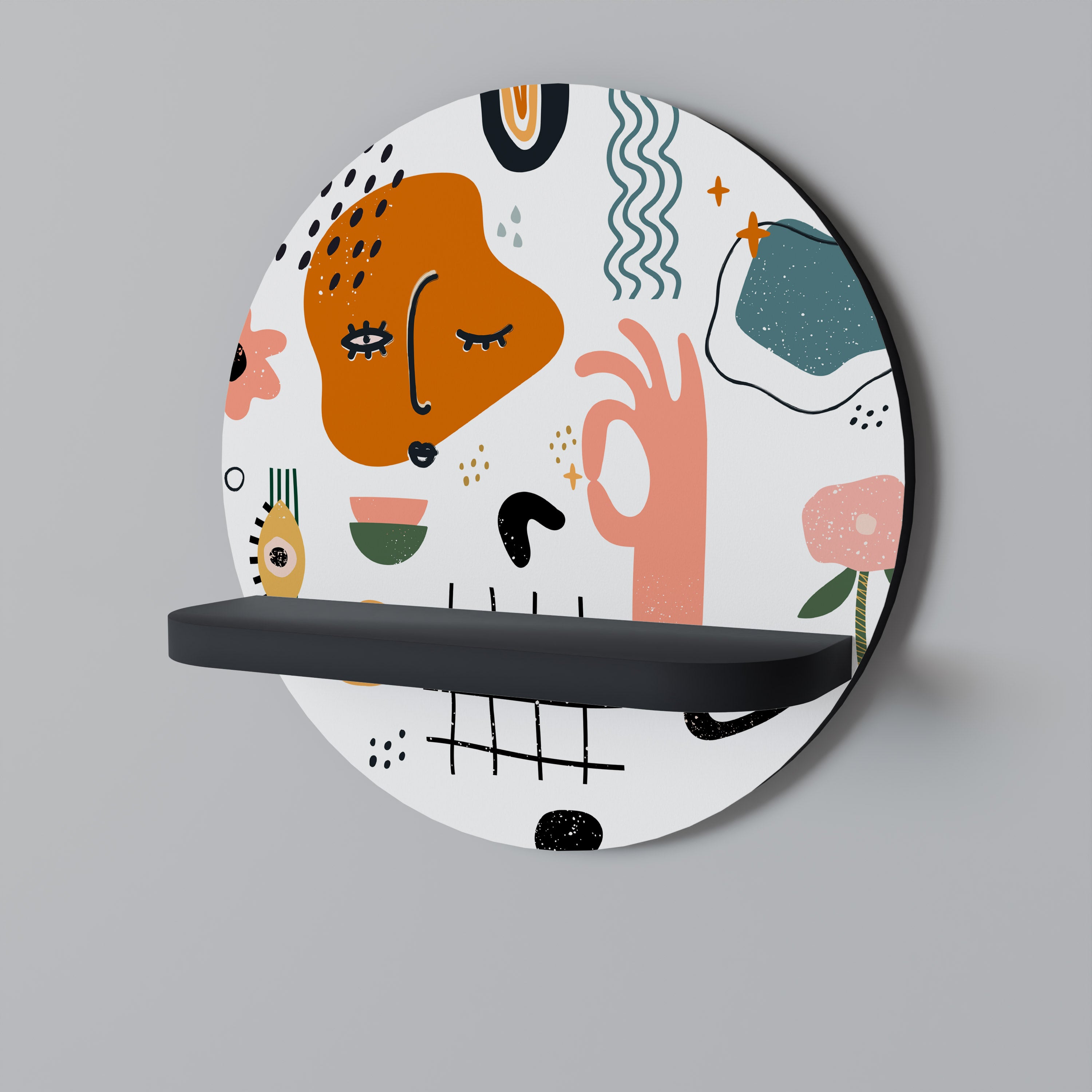 MATISSE WHIMSY Półka okrągła Czarna