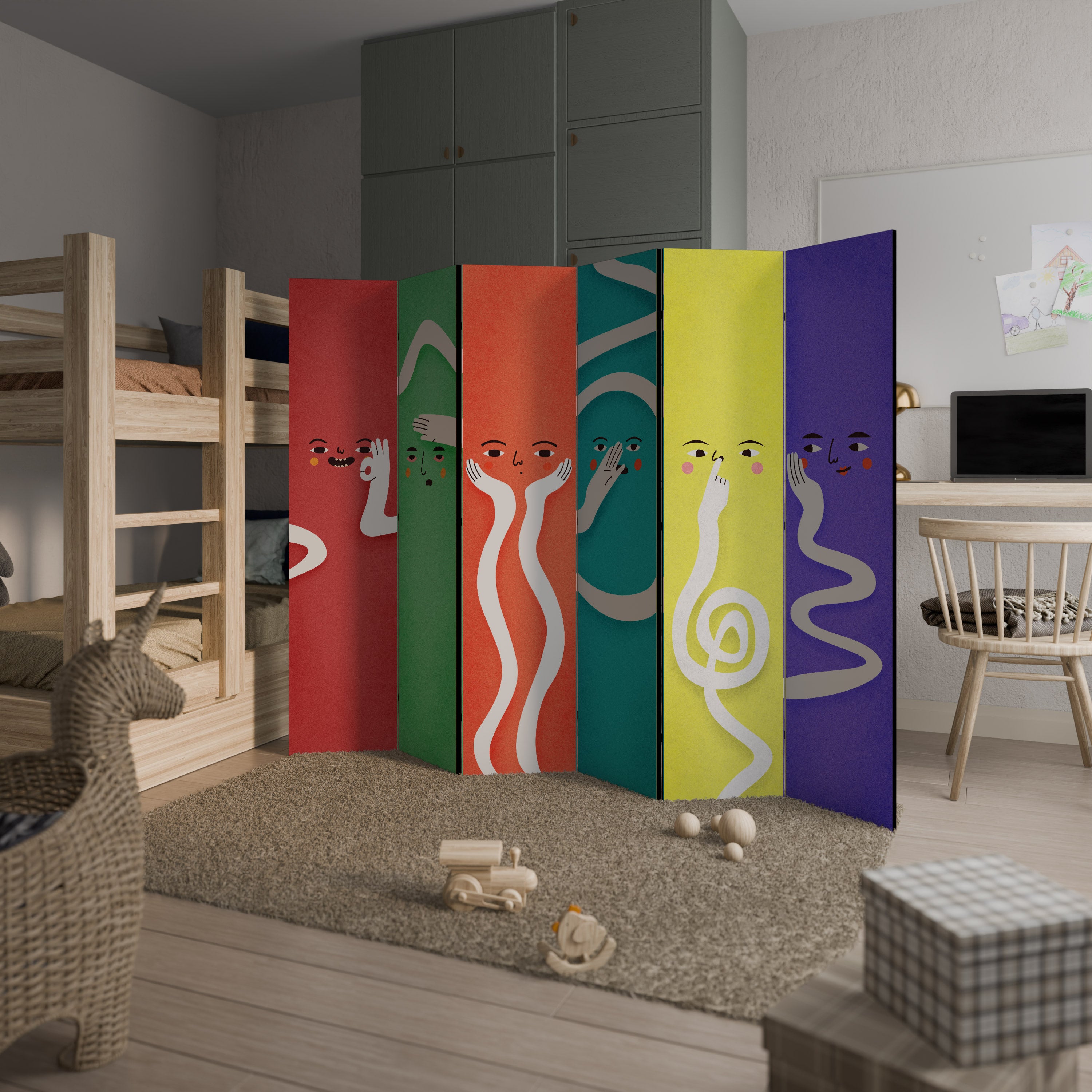 LIVELY FEATURES Dekoracyjny parawan 6-skrzydłowy