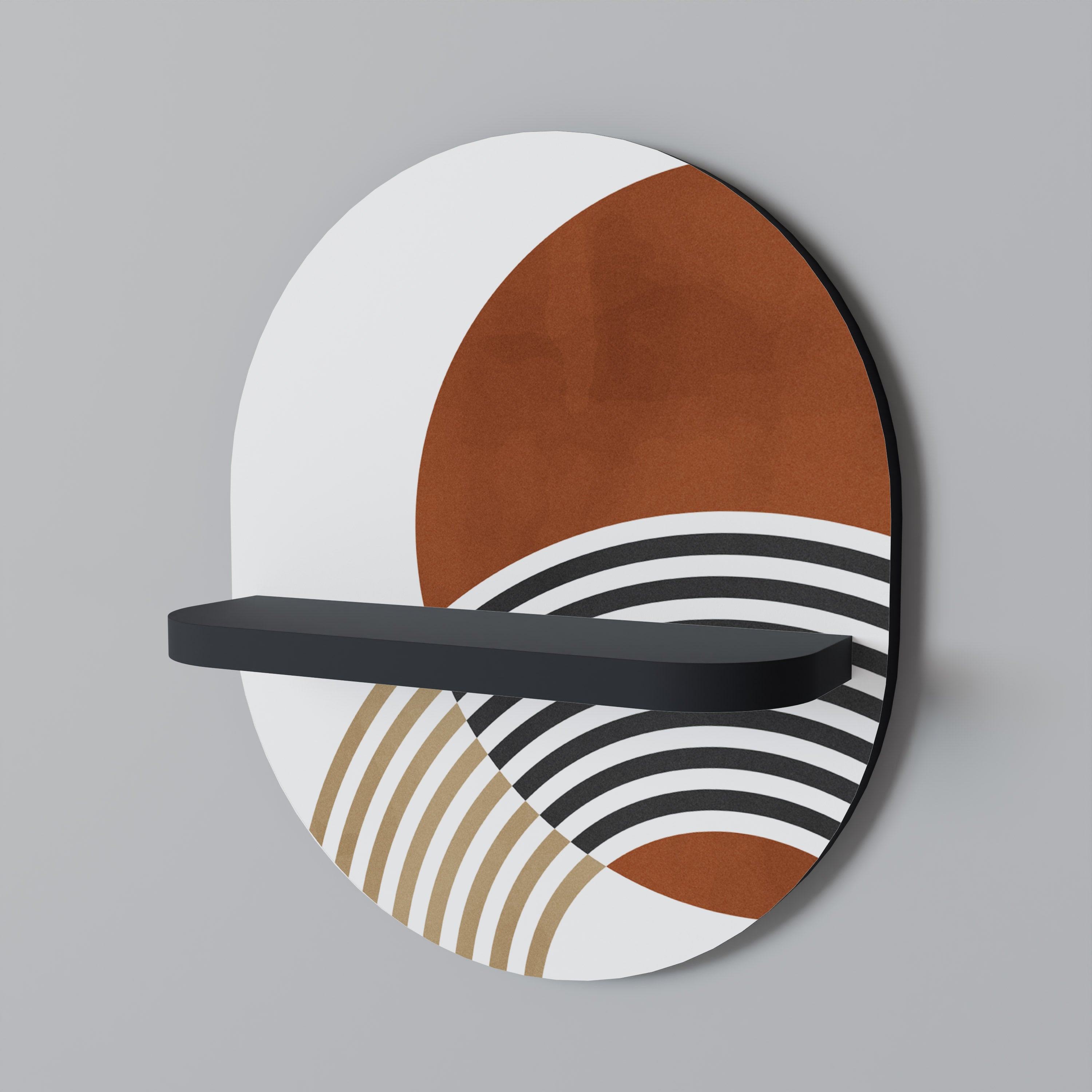 SPACE AROUND Półka owalna Czarna