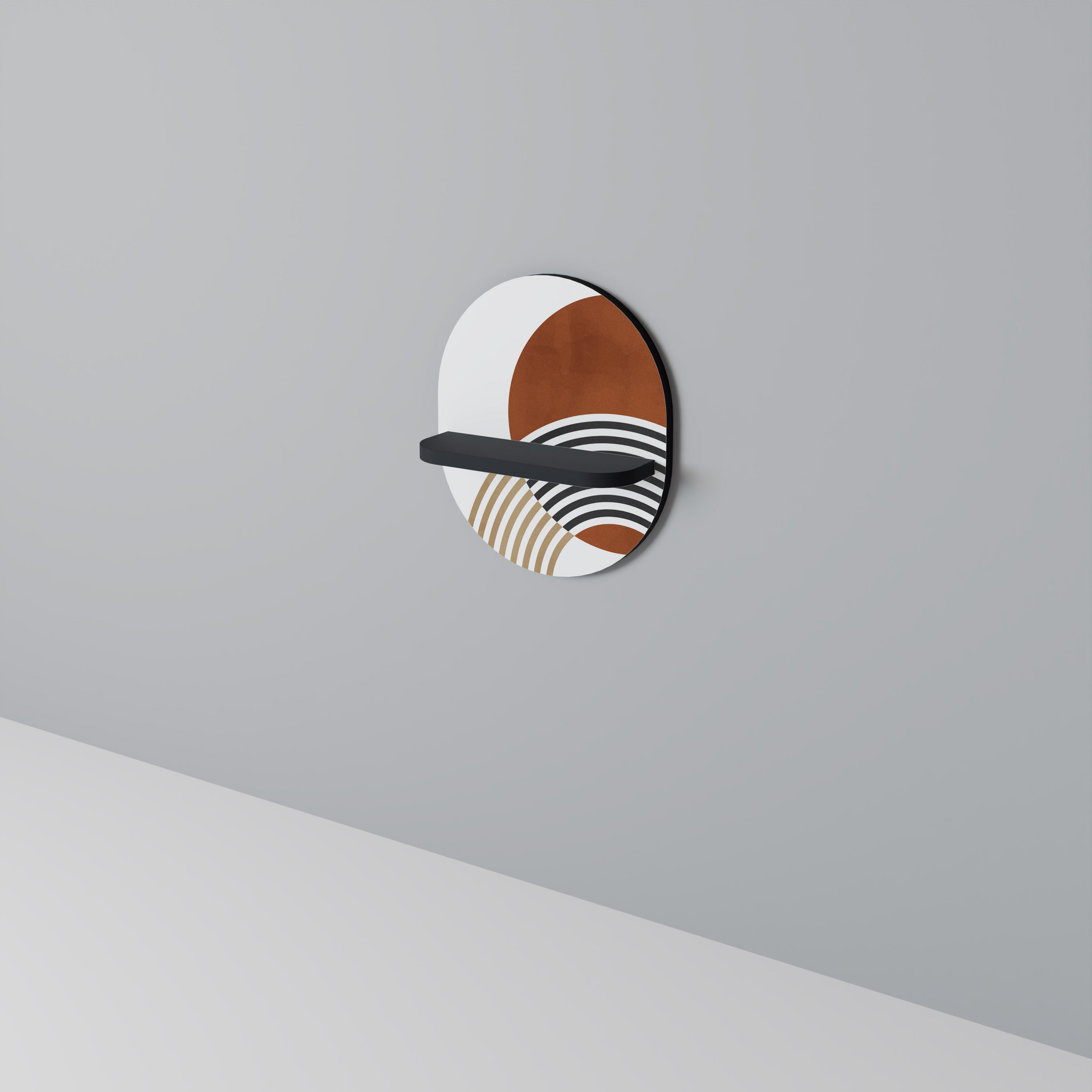 SPACE AROUND Półka owalna Czarna