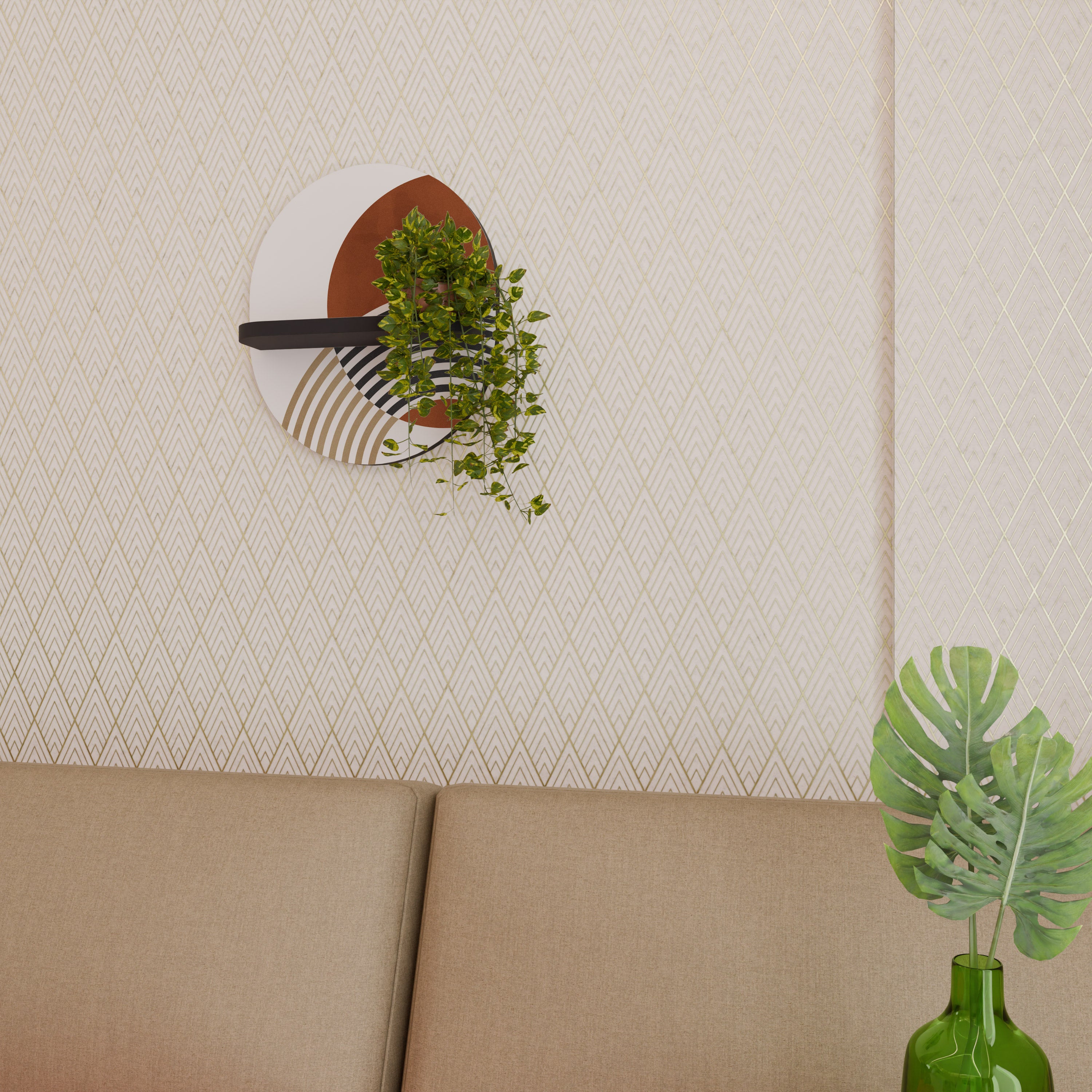 SPACE AROUND Półka owalna Czarna