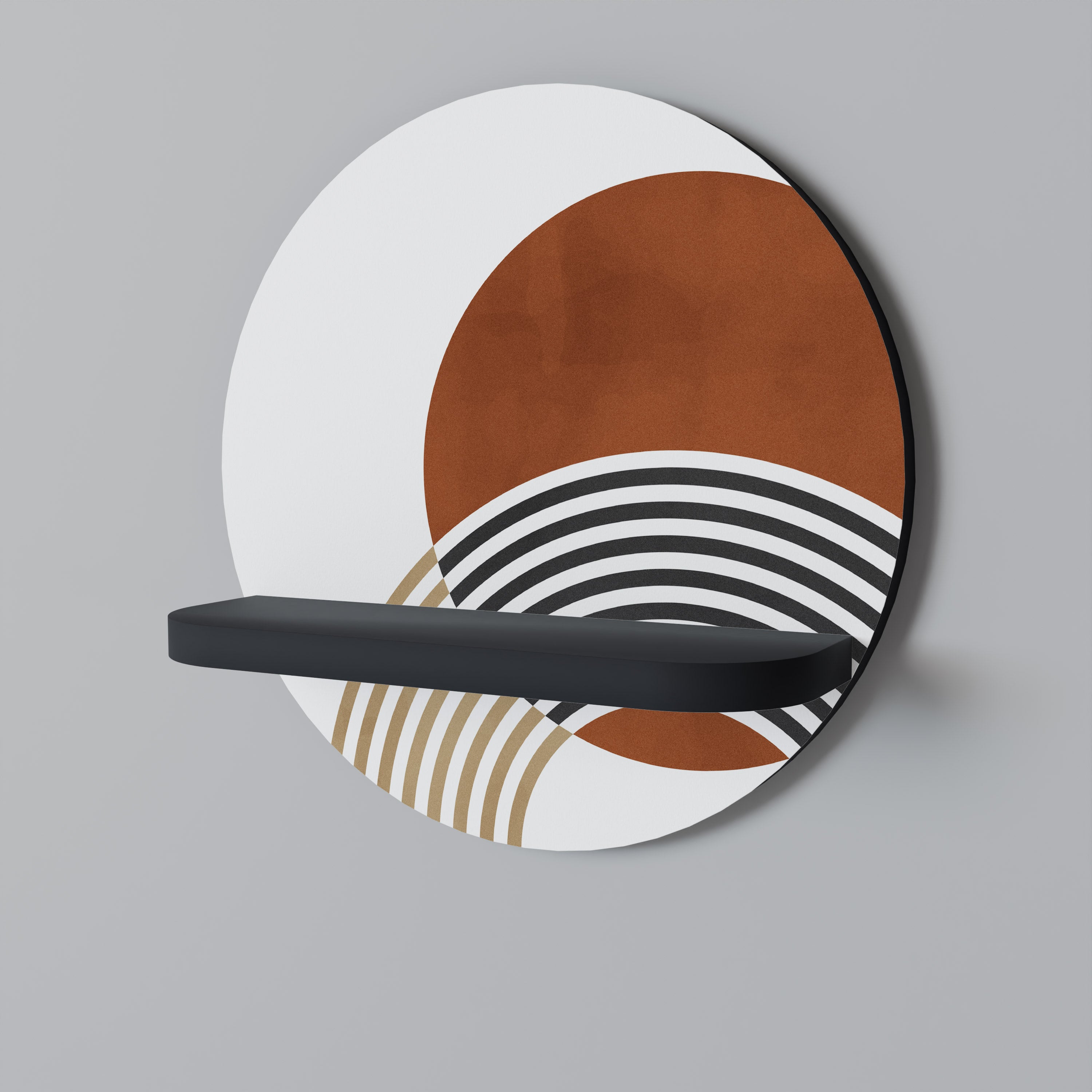 SPACE AROUND Półka okrągła Czarna