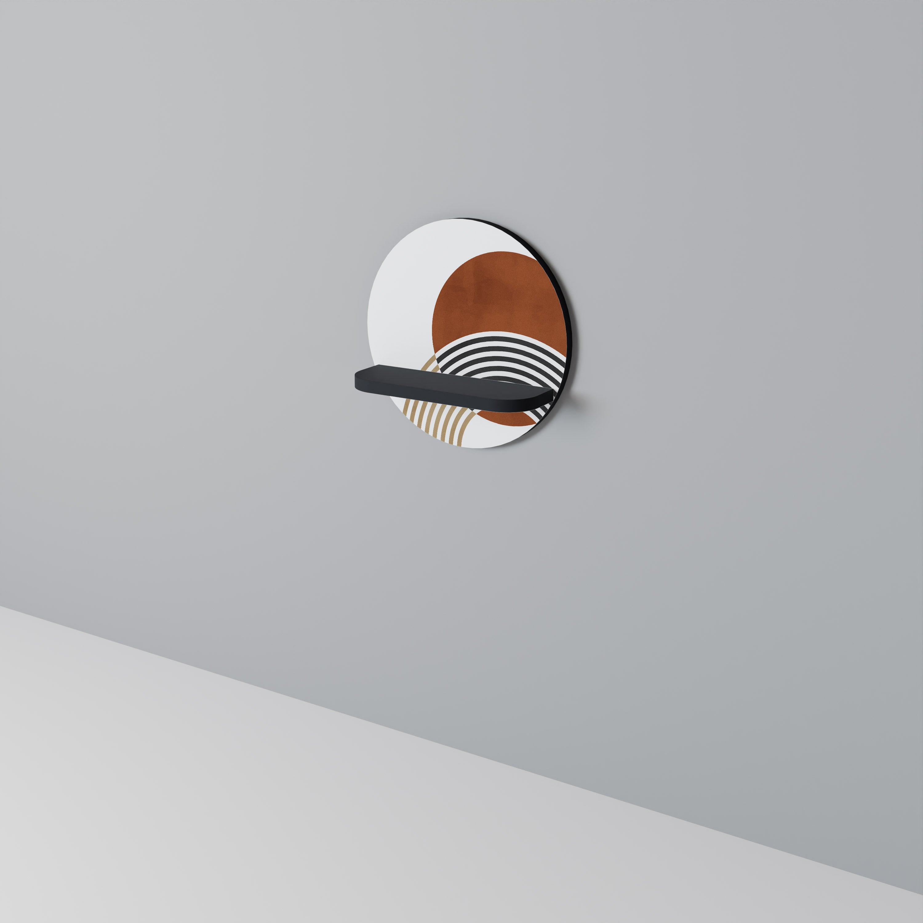 SPACE AROUND Półka okrągła Czarna