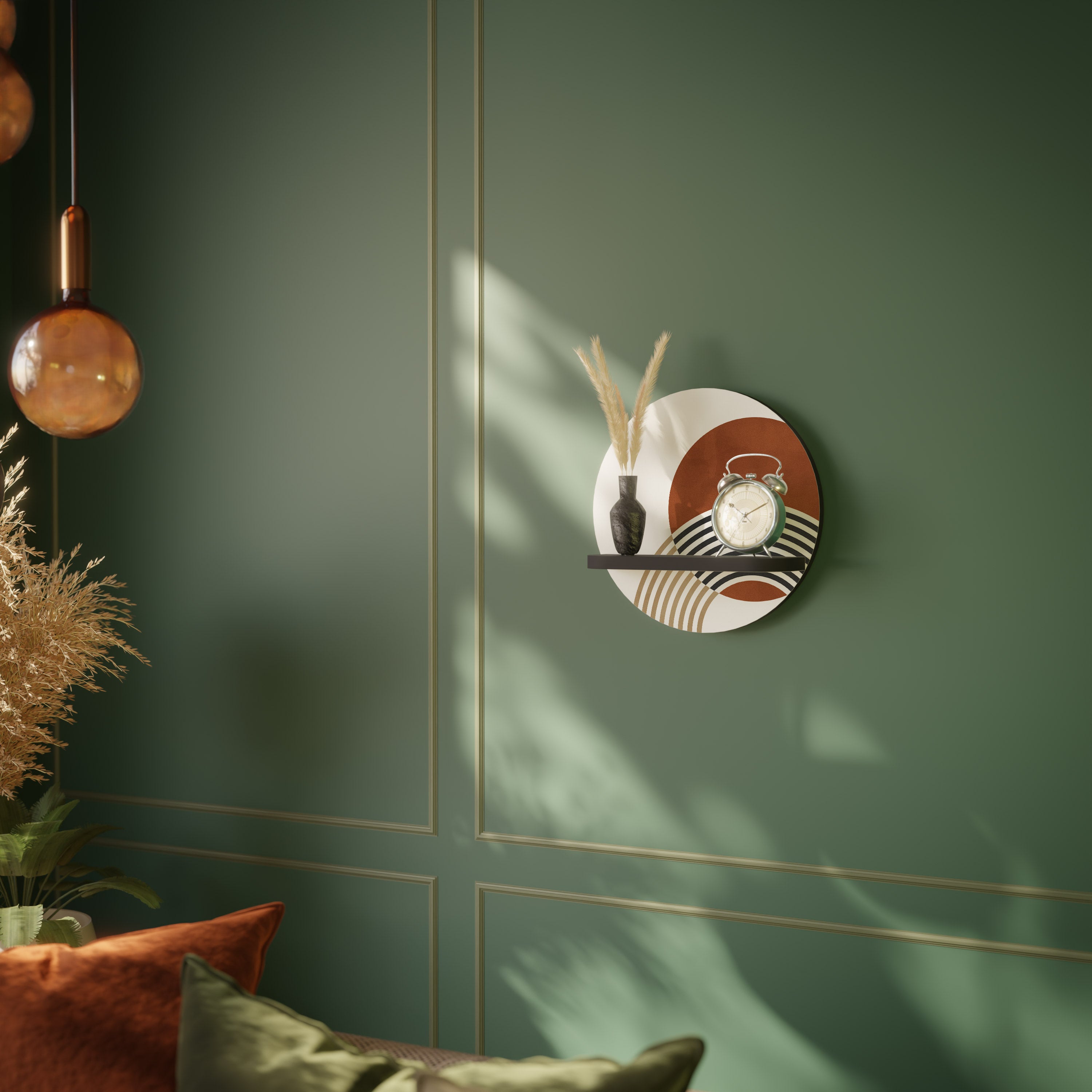 SPACE AROUND Półka okrągła Czarna