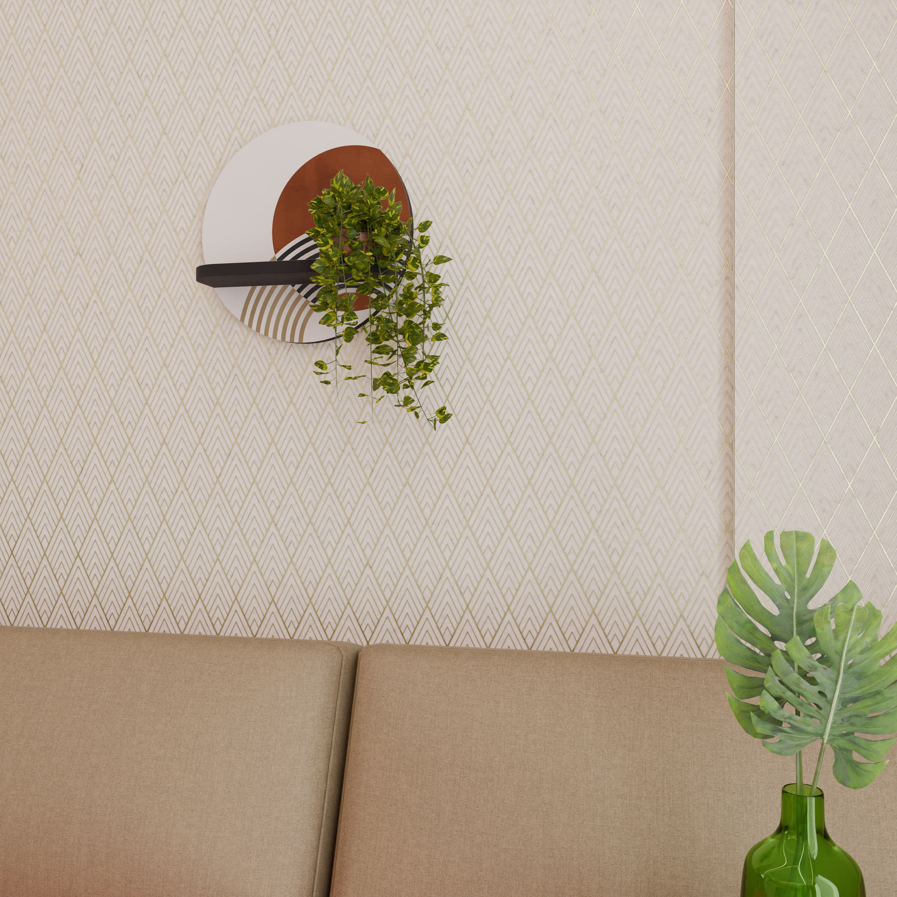 SPACE AROUND Półka okrągła Czarna