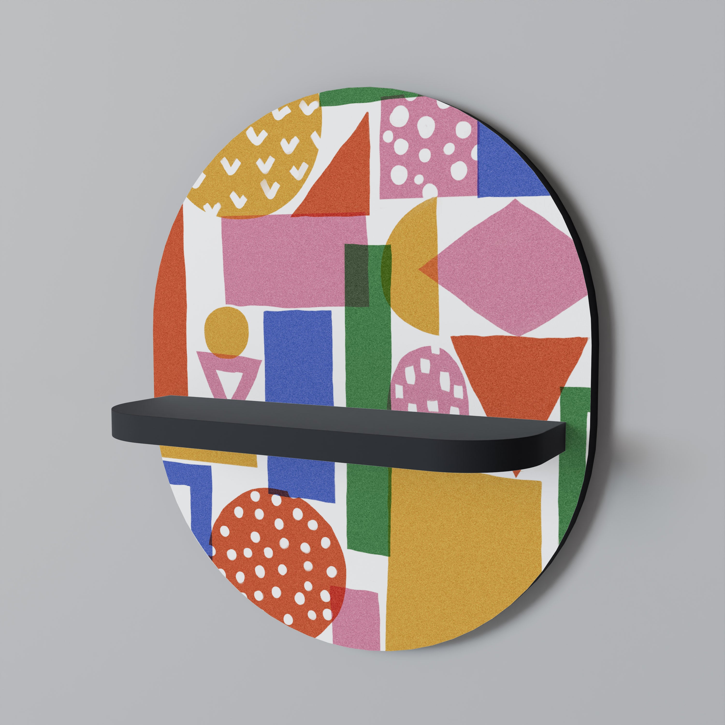 GEOMETRIC GLIMMER Półka owalna Czarna