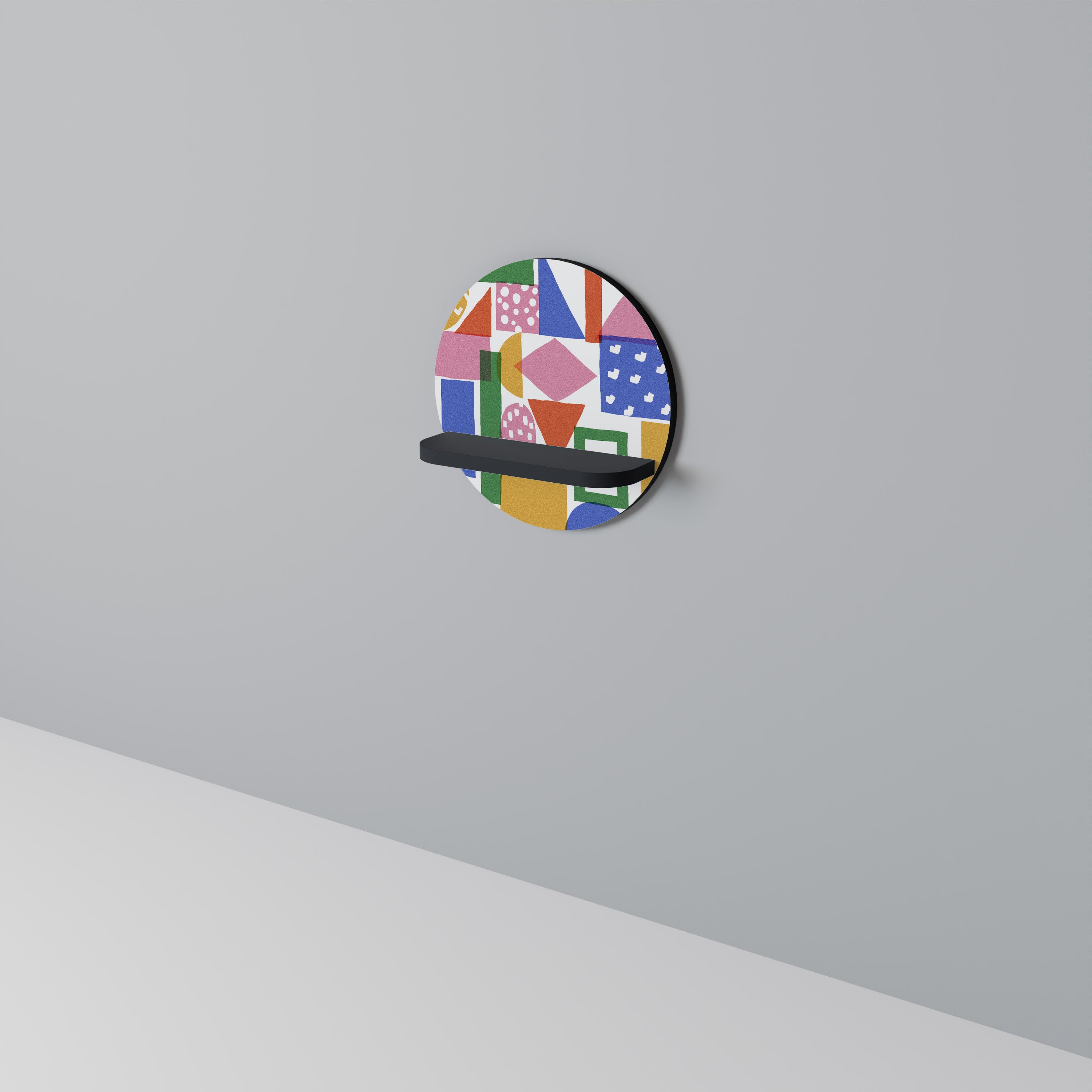 GEOMETRIC GLIMMER Półka okrągła Czarna