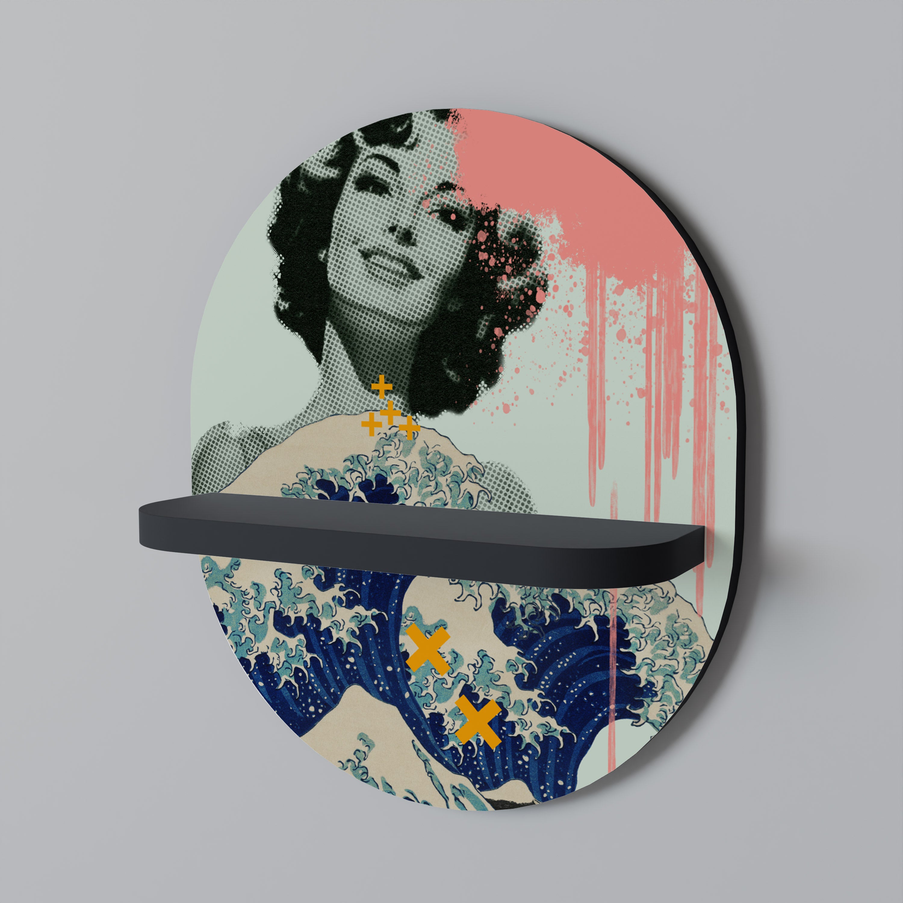 KANAGAWA BEAUTY Półka owalna Czarna