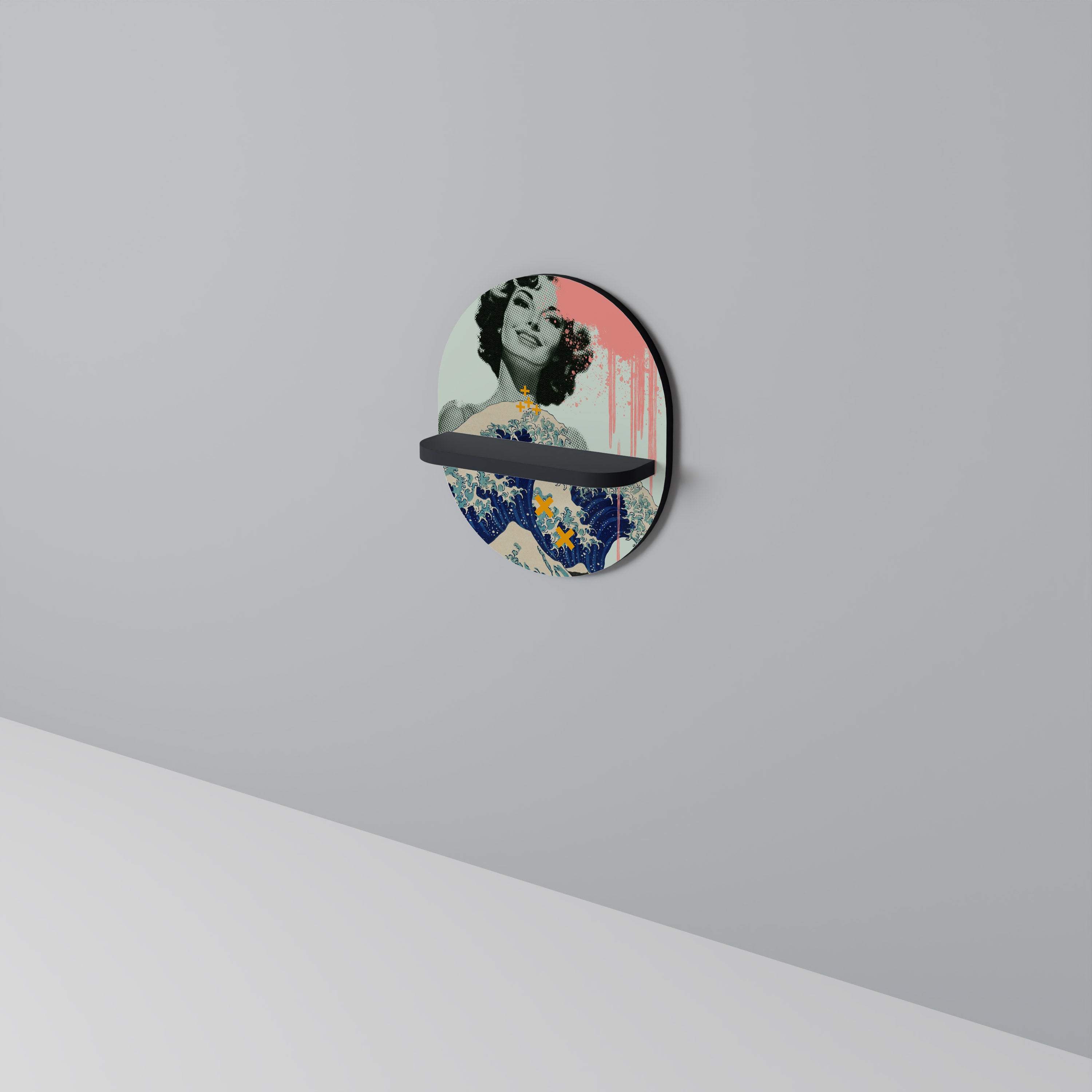 KANAGAWA BEAUTY Półka owalna Czarna