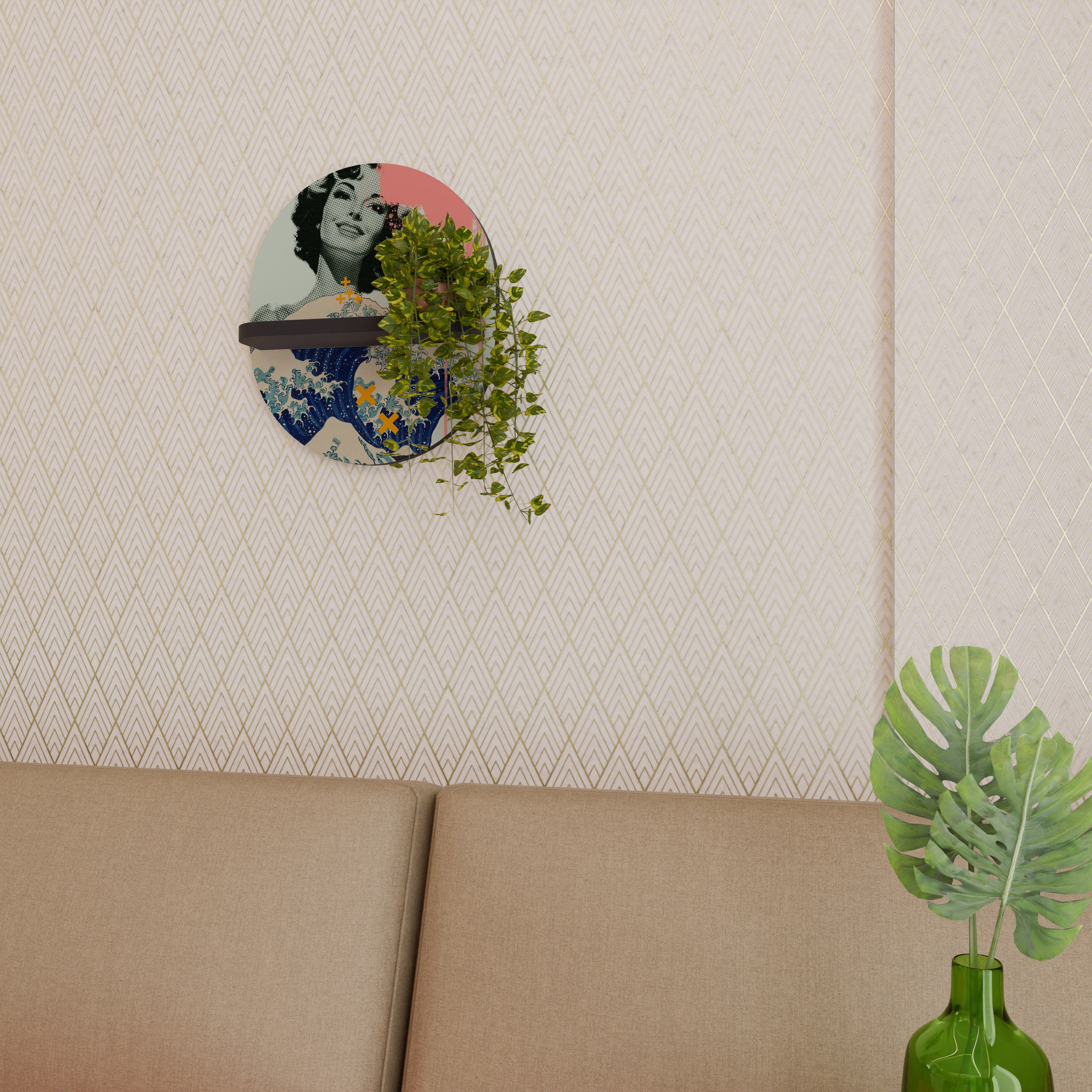 KANAGAWA BEAUTY Półka owalna Czarna