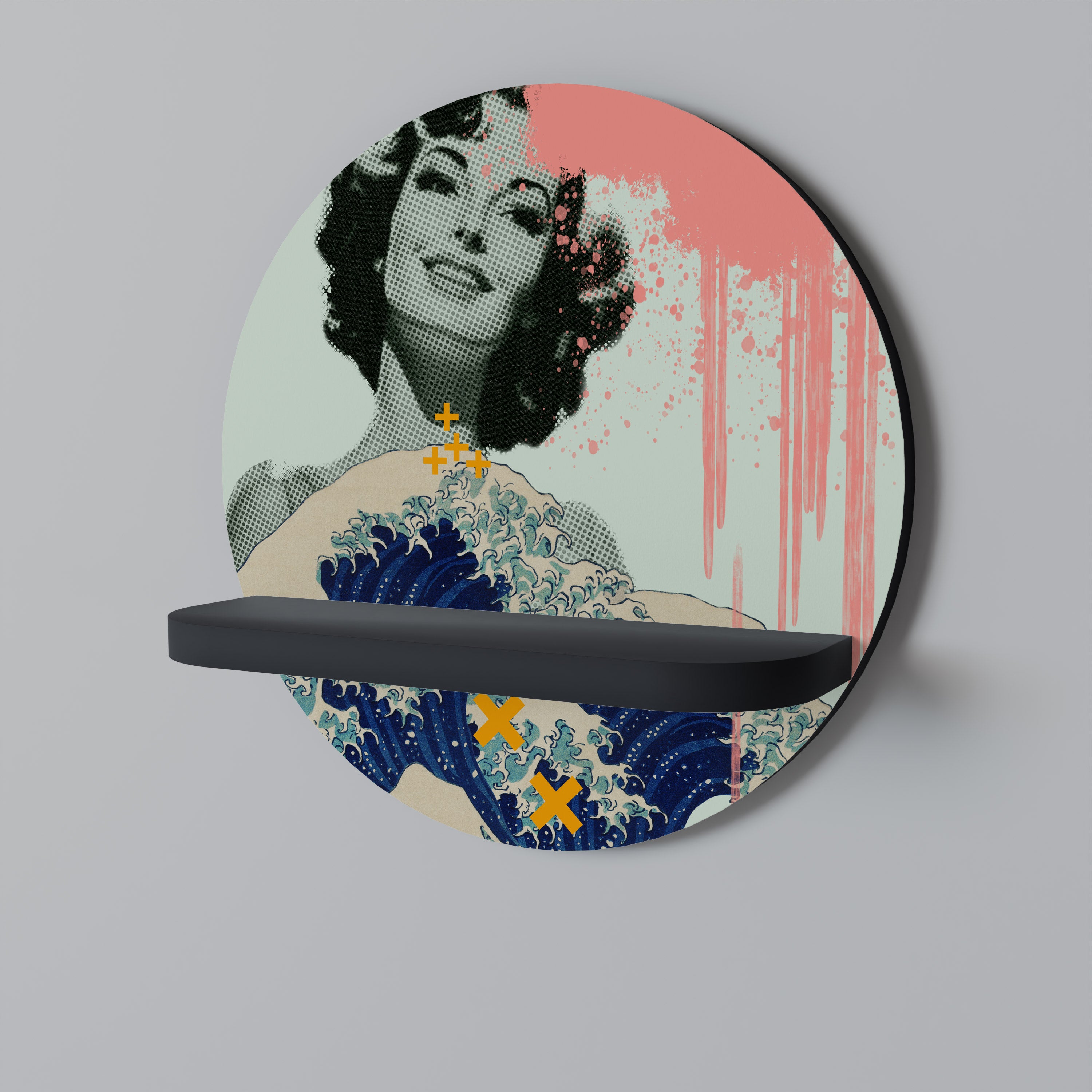 KANAGAWA BEAUTY Półka okrągła Czarna