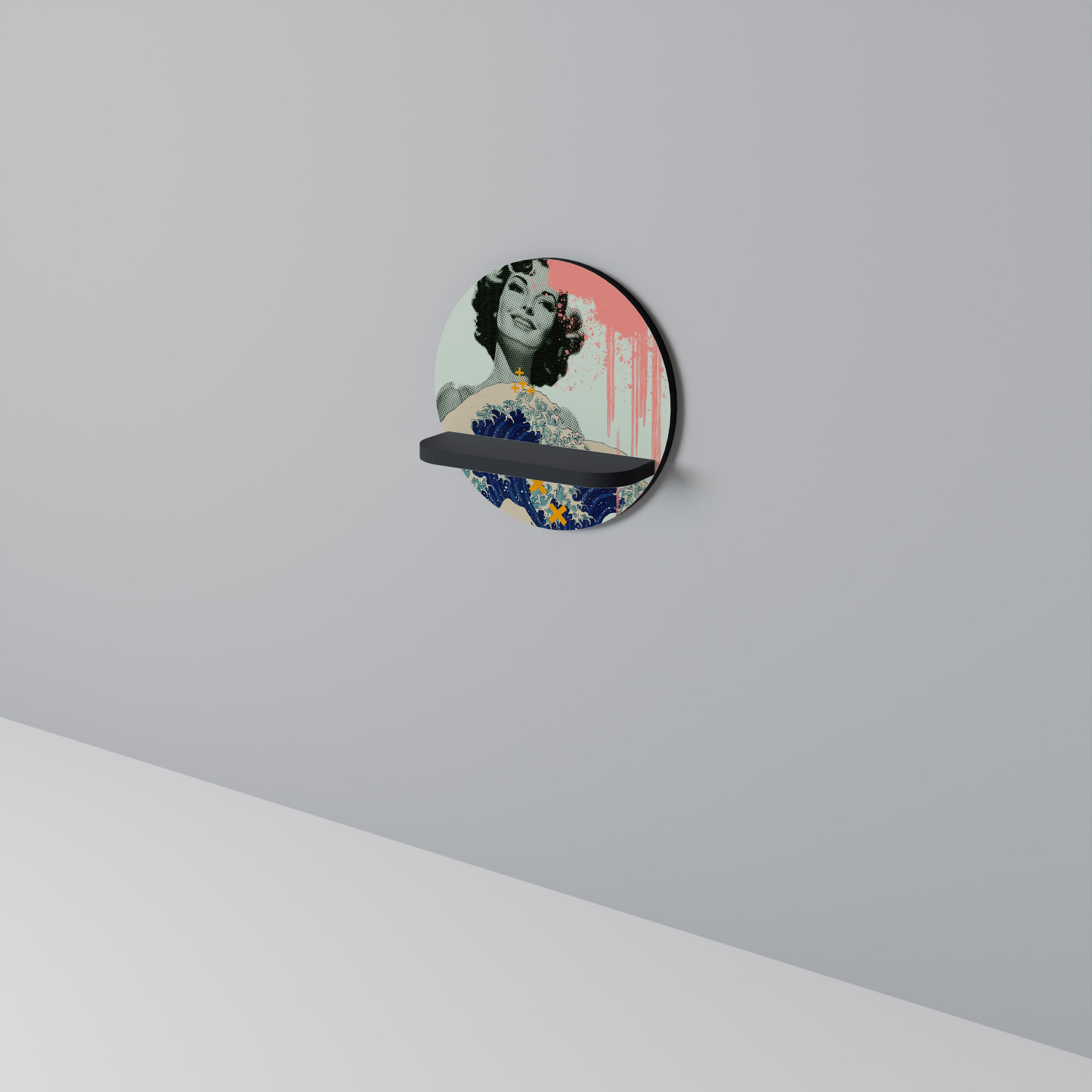 KANAGAWA BEAUTY Półka okrągła Czarna