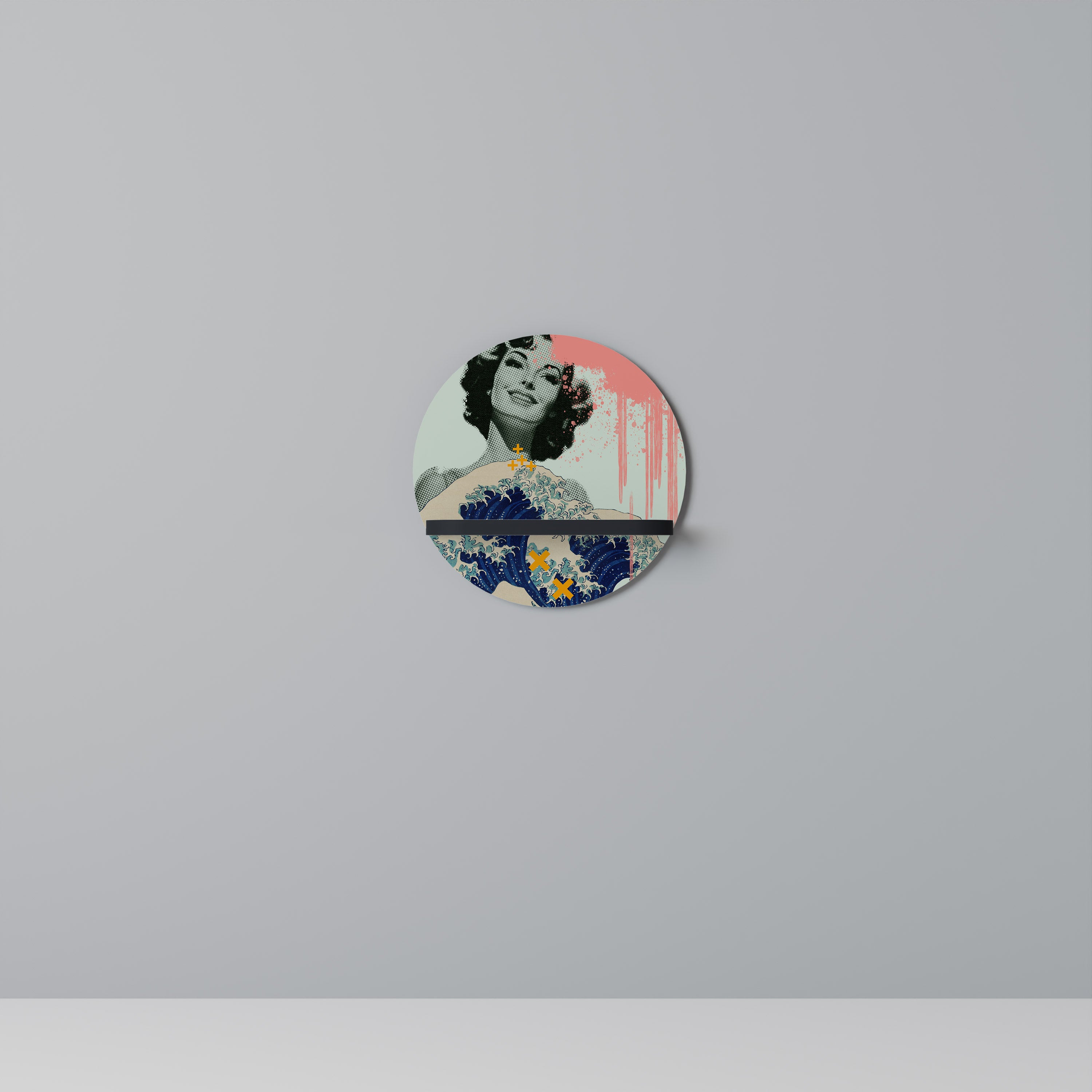 KANAGAWA BEAUTY Półka okrągła Czarna