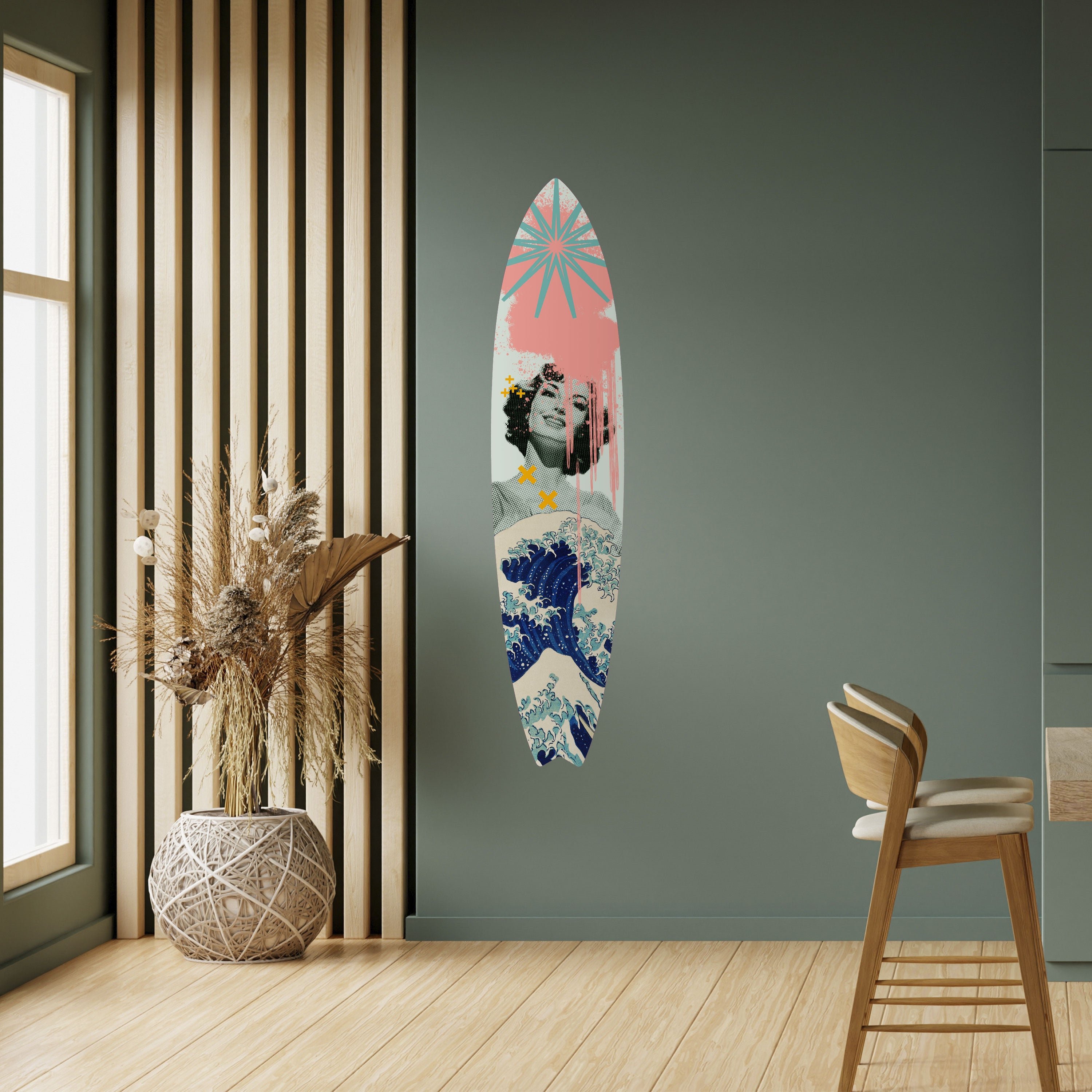 KANAGAWA BEAUTY Naklejka - deska surfingowa