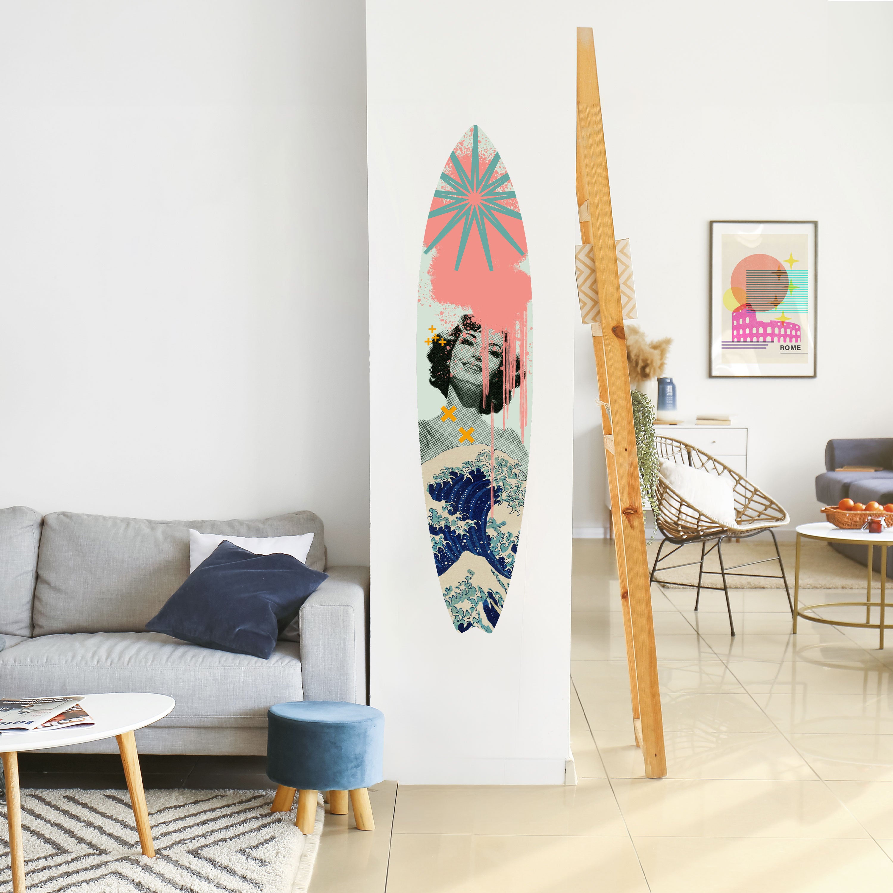 KANAGAWA BEAUTY Naklejka - deska surfingowa