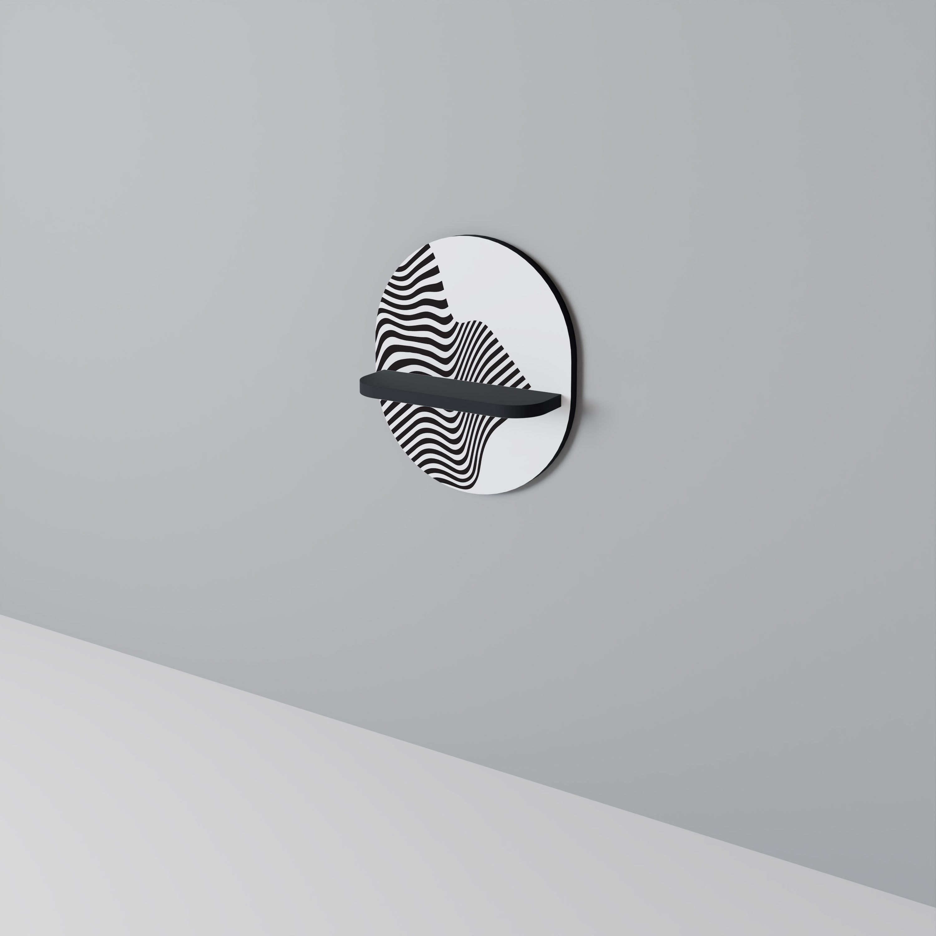 ILLUSIONARY FLOW Półka owalna Czarna