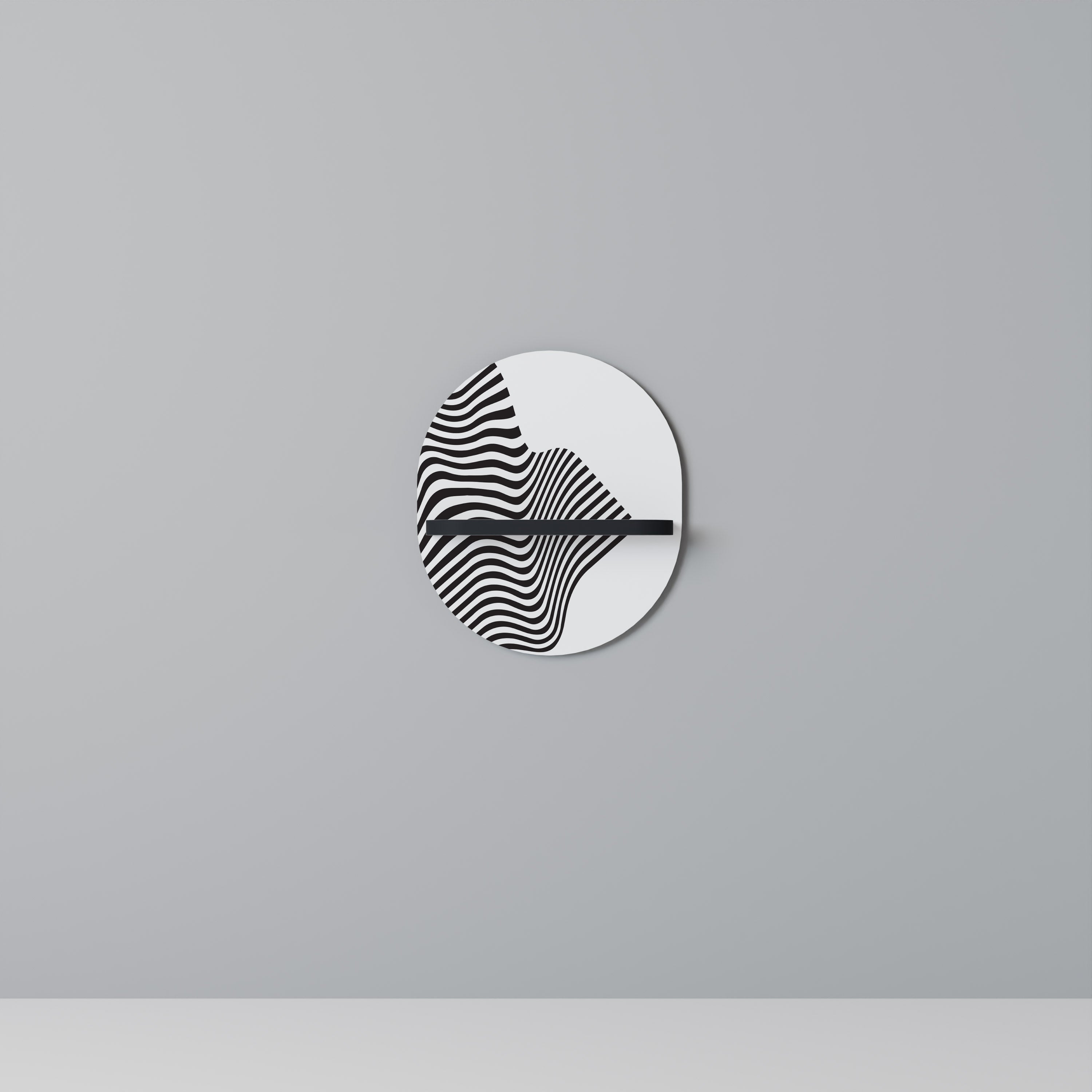 ILLUSIONARY FLOW Półka owalna Czarna