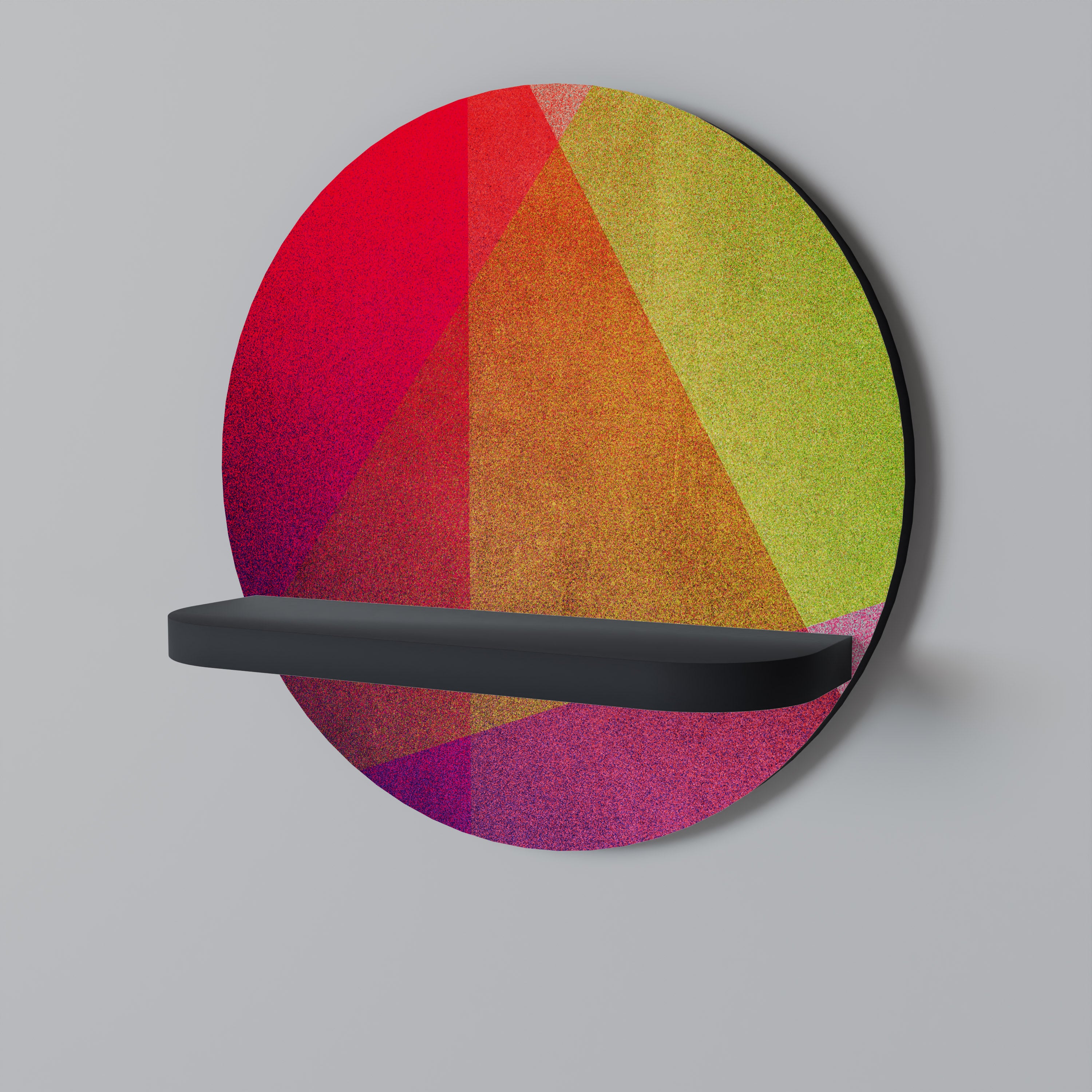 VIVID GEOMETRY Półka okrągła Czarna