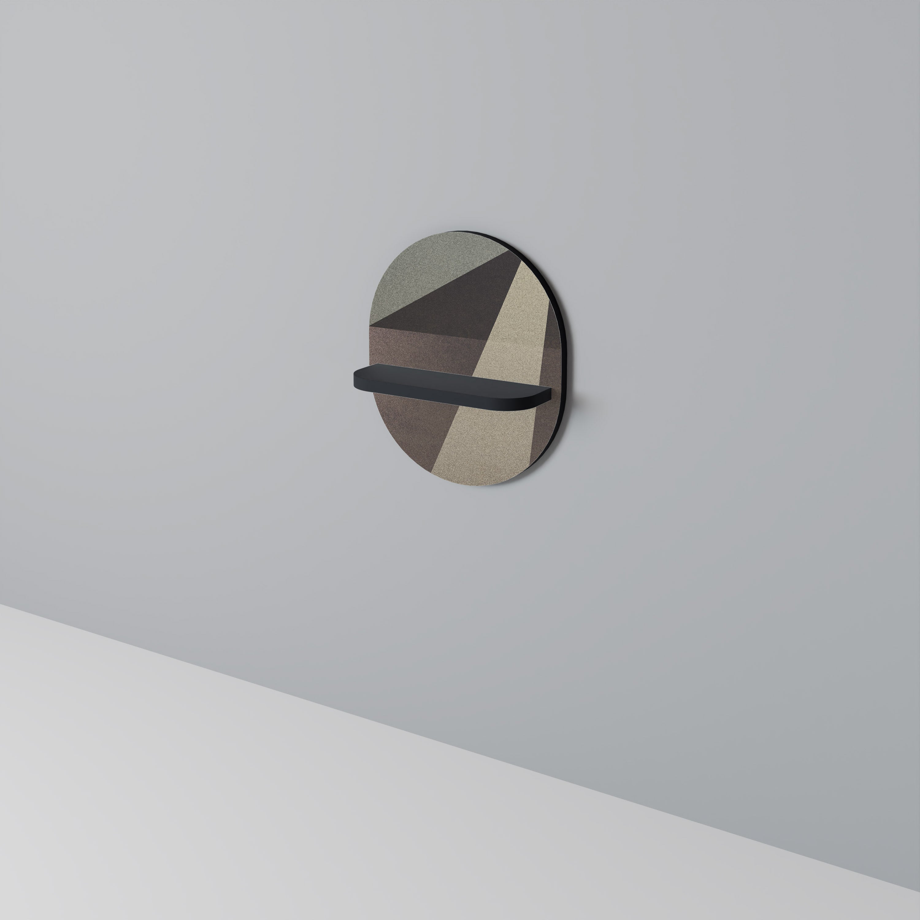 BEIGE GEOMETRY Półka owalna Czarna