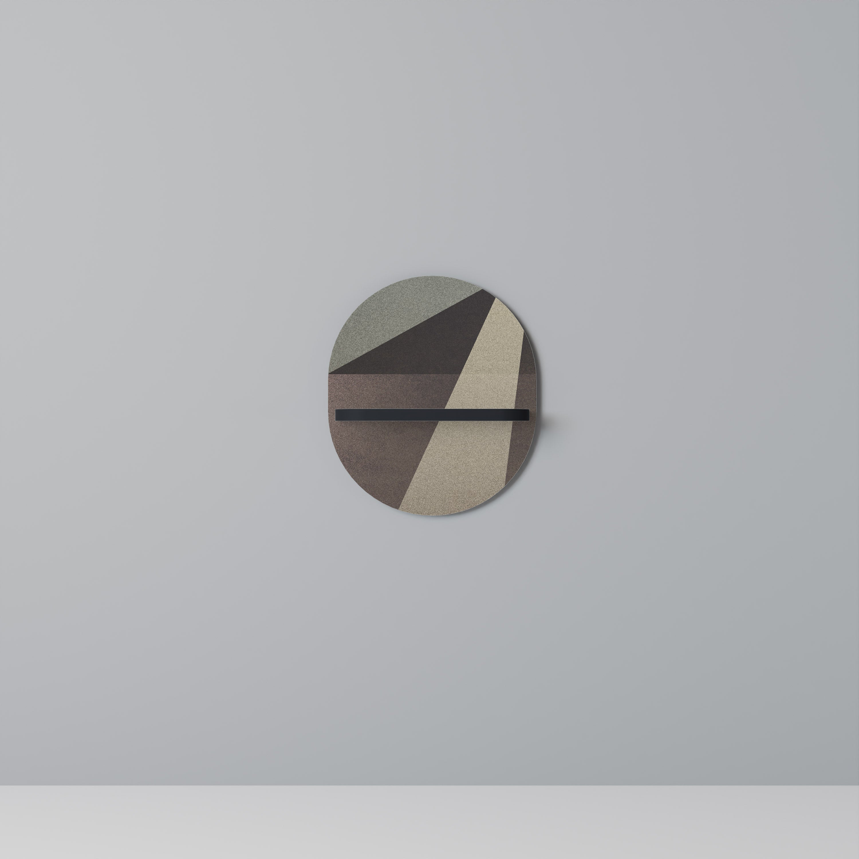 BEIGE GEOMETRY Półka owalna Czarna