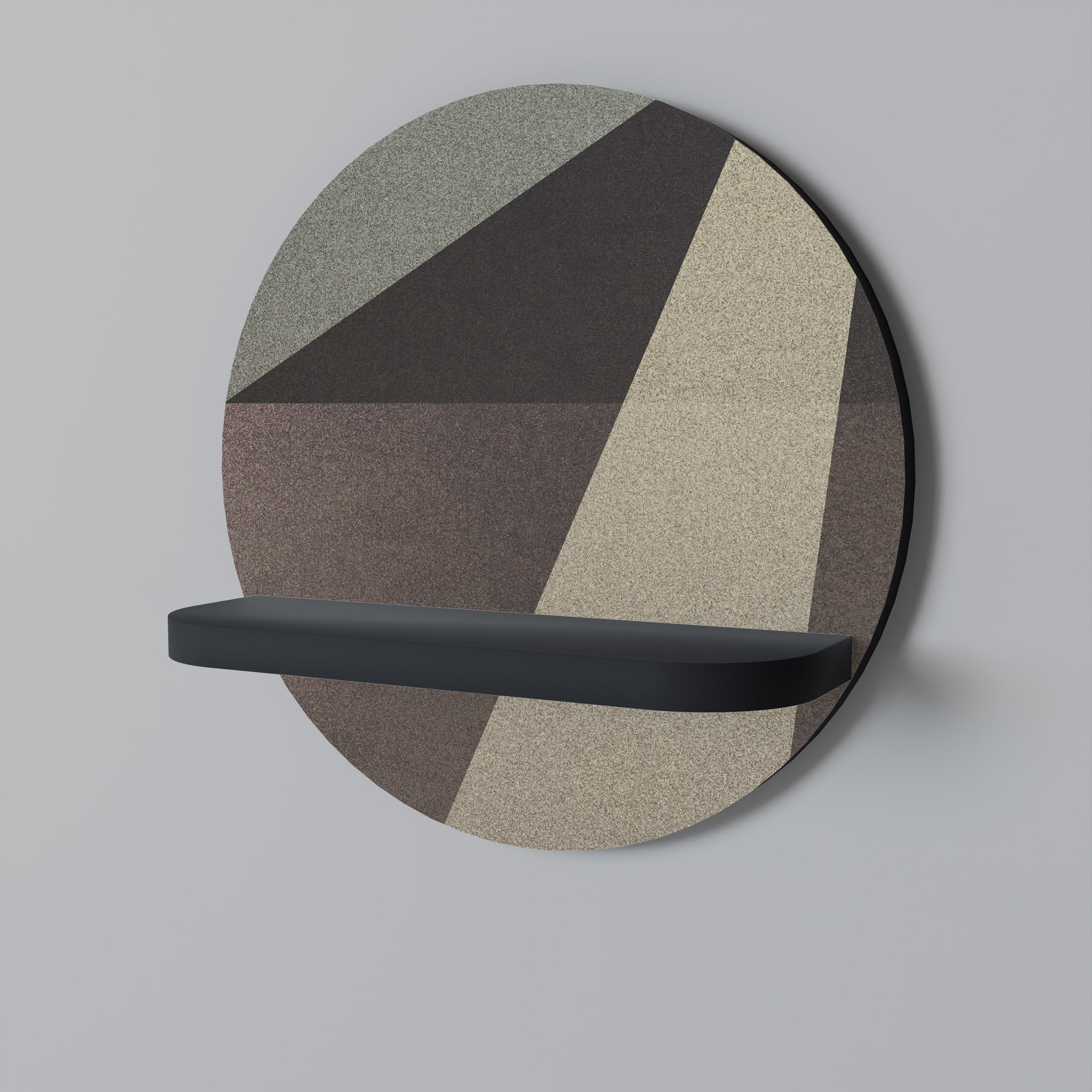 BEIGE GEOMETRY Półka okrągła Czarna