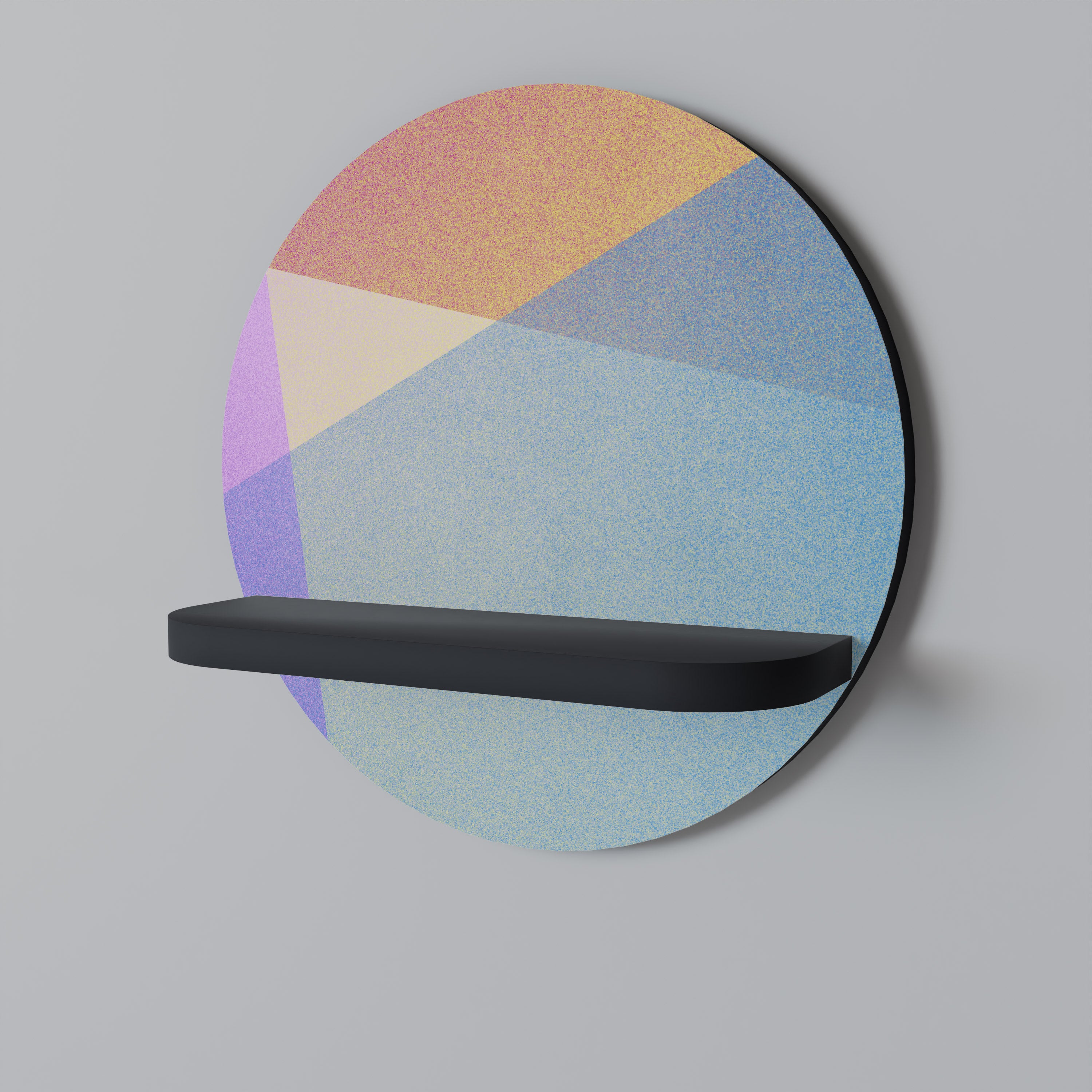 BRIGHT GEOMETRY Półka okrągła Czarna