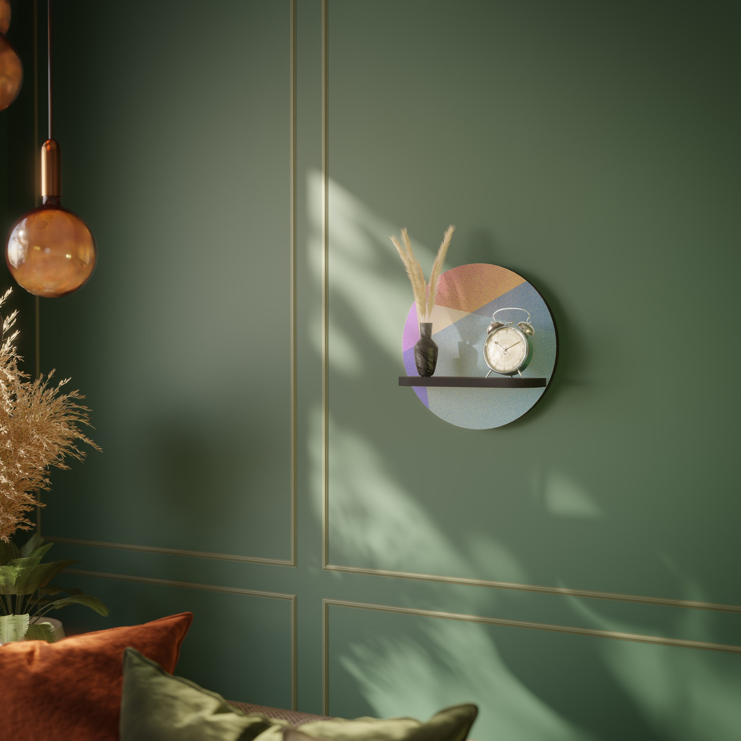 BRIGHT GEOMETRY Półka okrągła Czarna