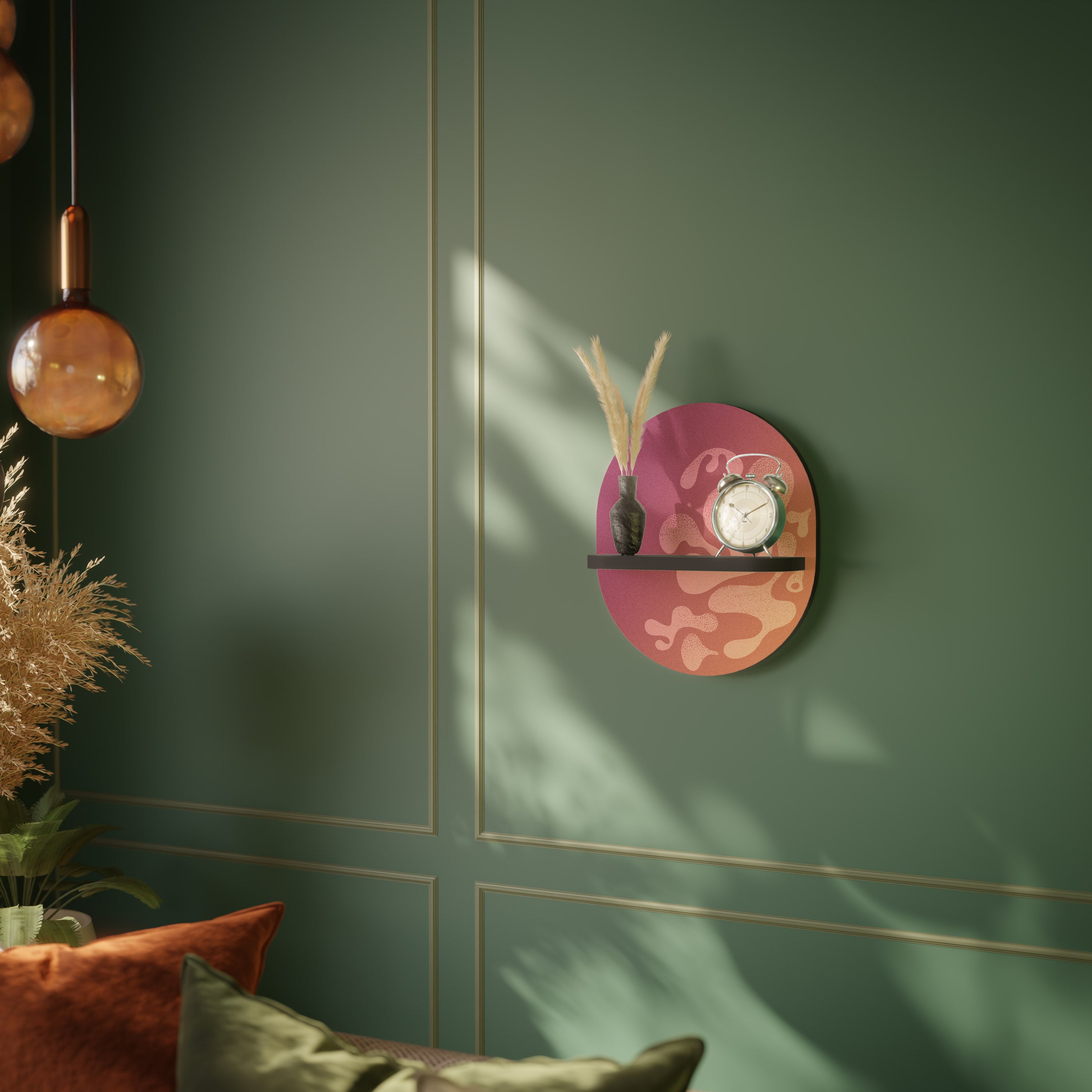 IRREGULAR PINK Półka owalna Czarna