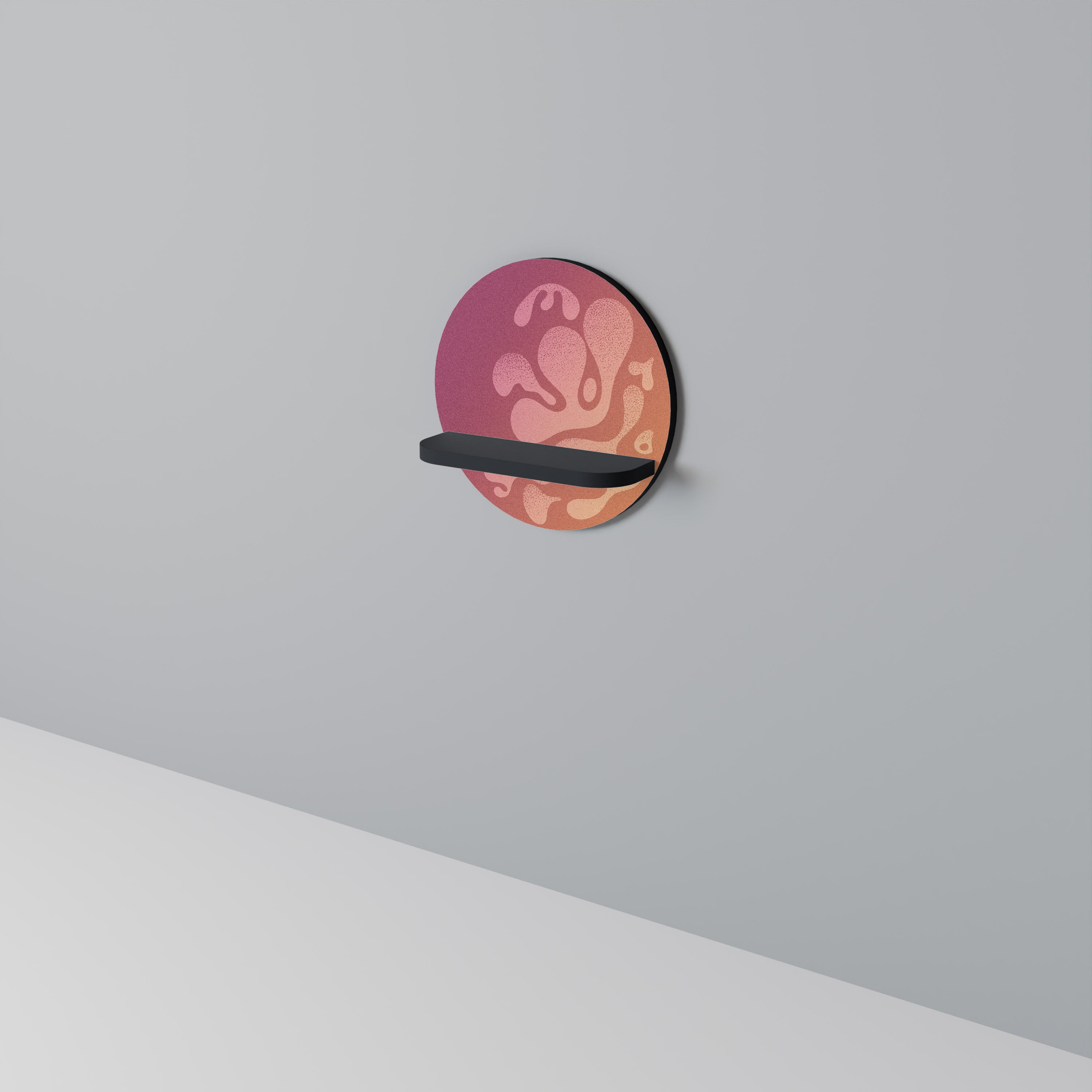 IRREGULAR PINK Półka okrągła Czarna