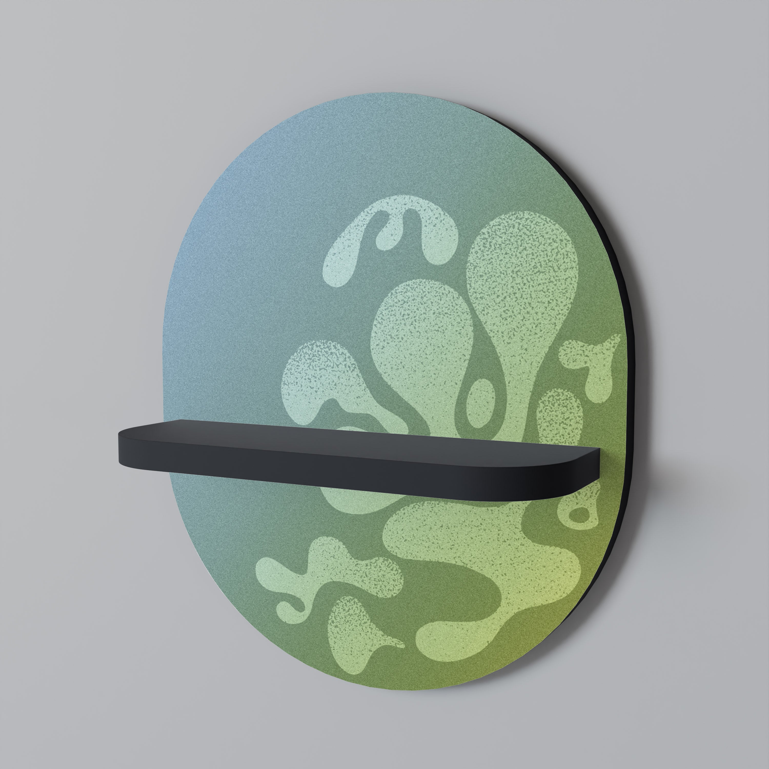 IRREGULAR BLUE Półka owalna Czarna