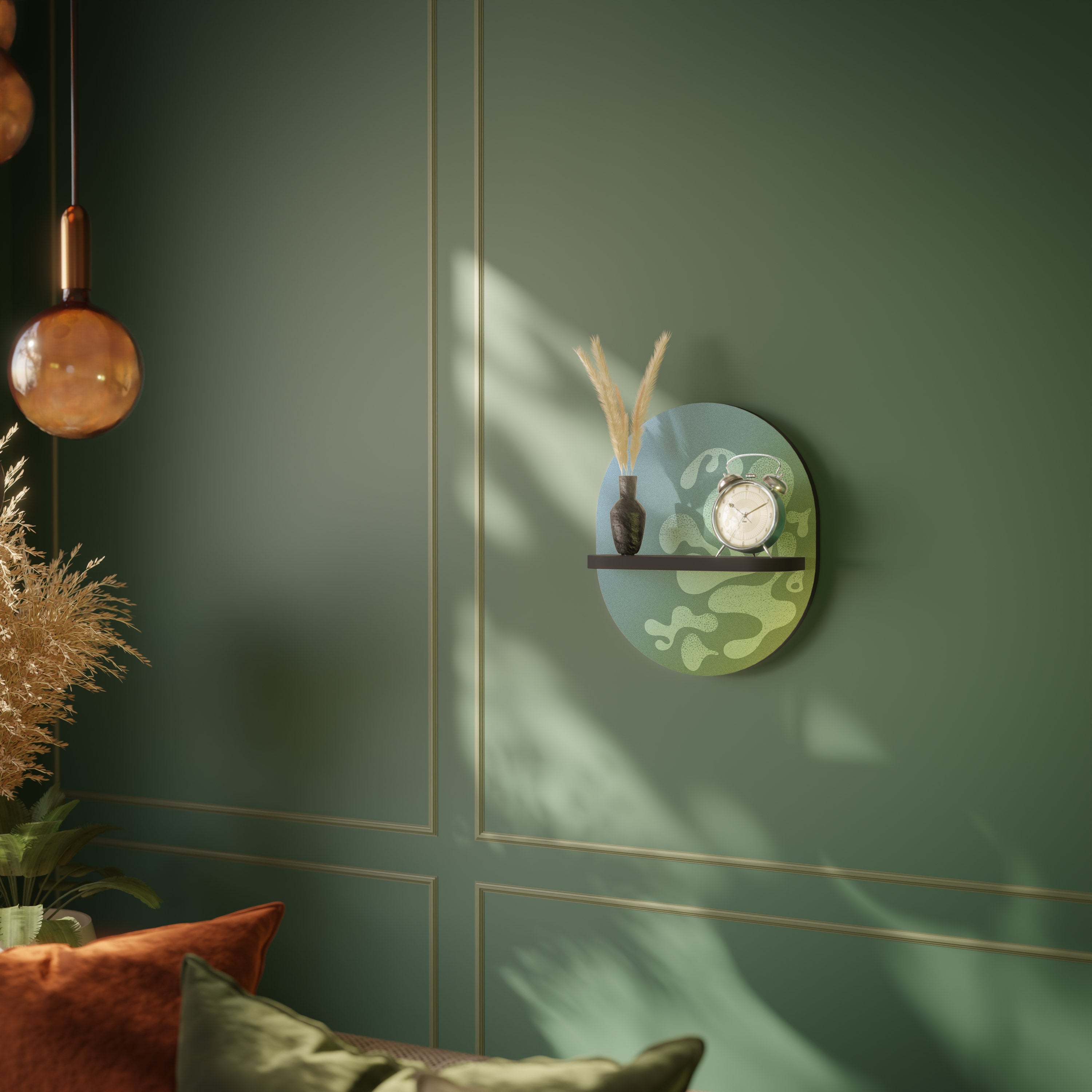 IRREGULAR BLUE Półka owalna Czarna