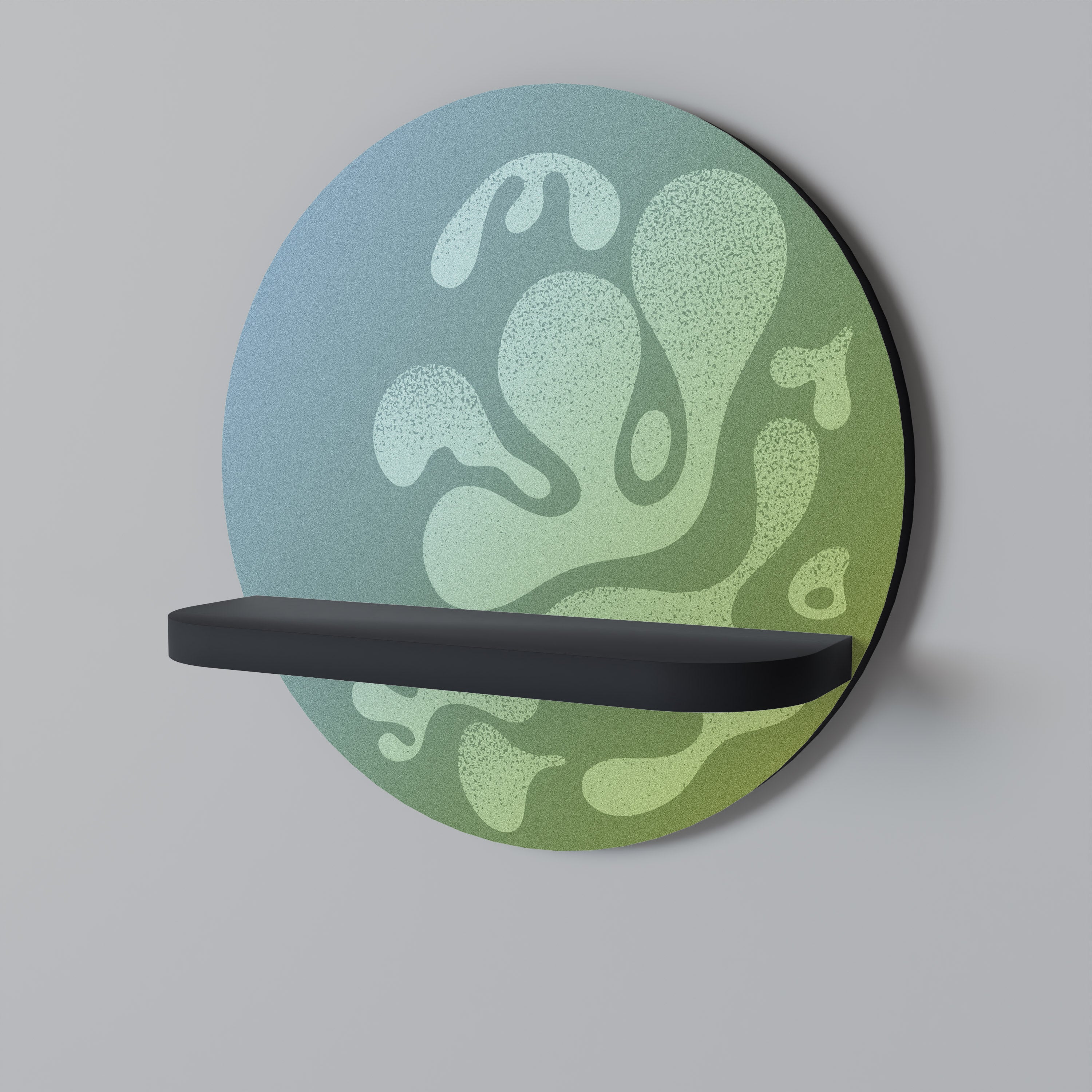 IRREGULAR BLUE Półka okrągła Czarna