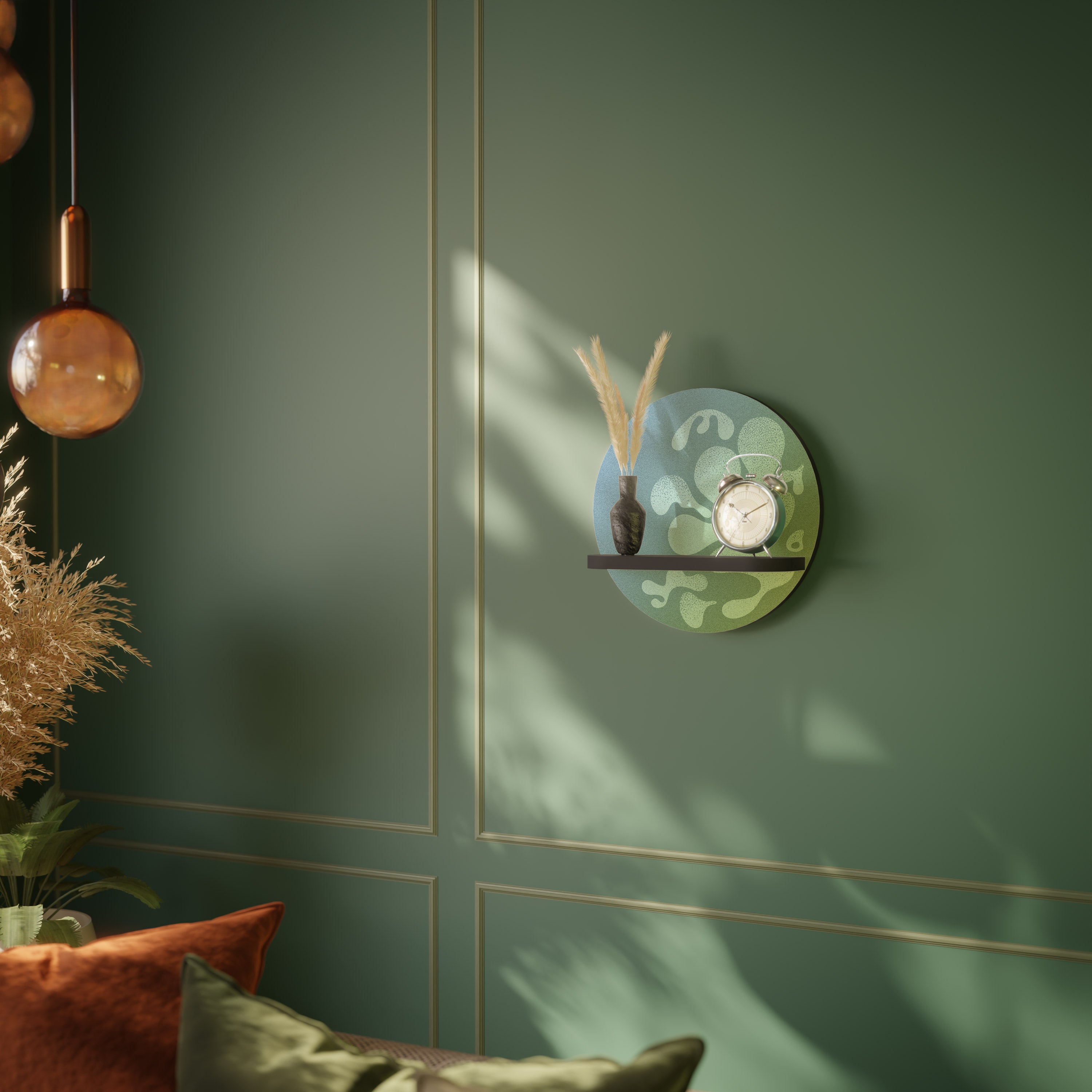 IRREGULAR BLUE Półka okrągła Czarna