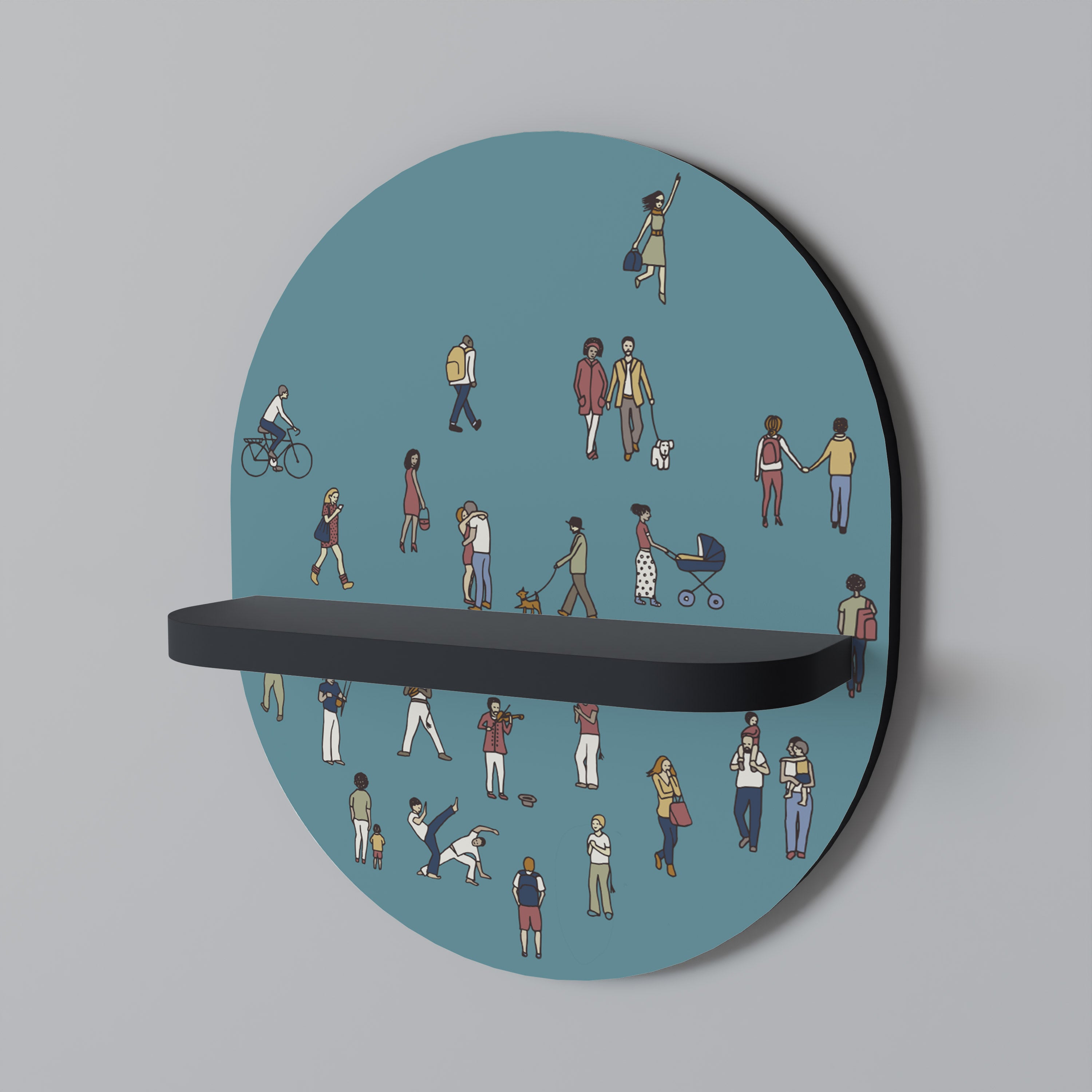 COLLECTIVE STREAM Półka owalna Czarna