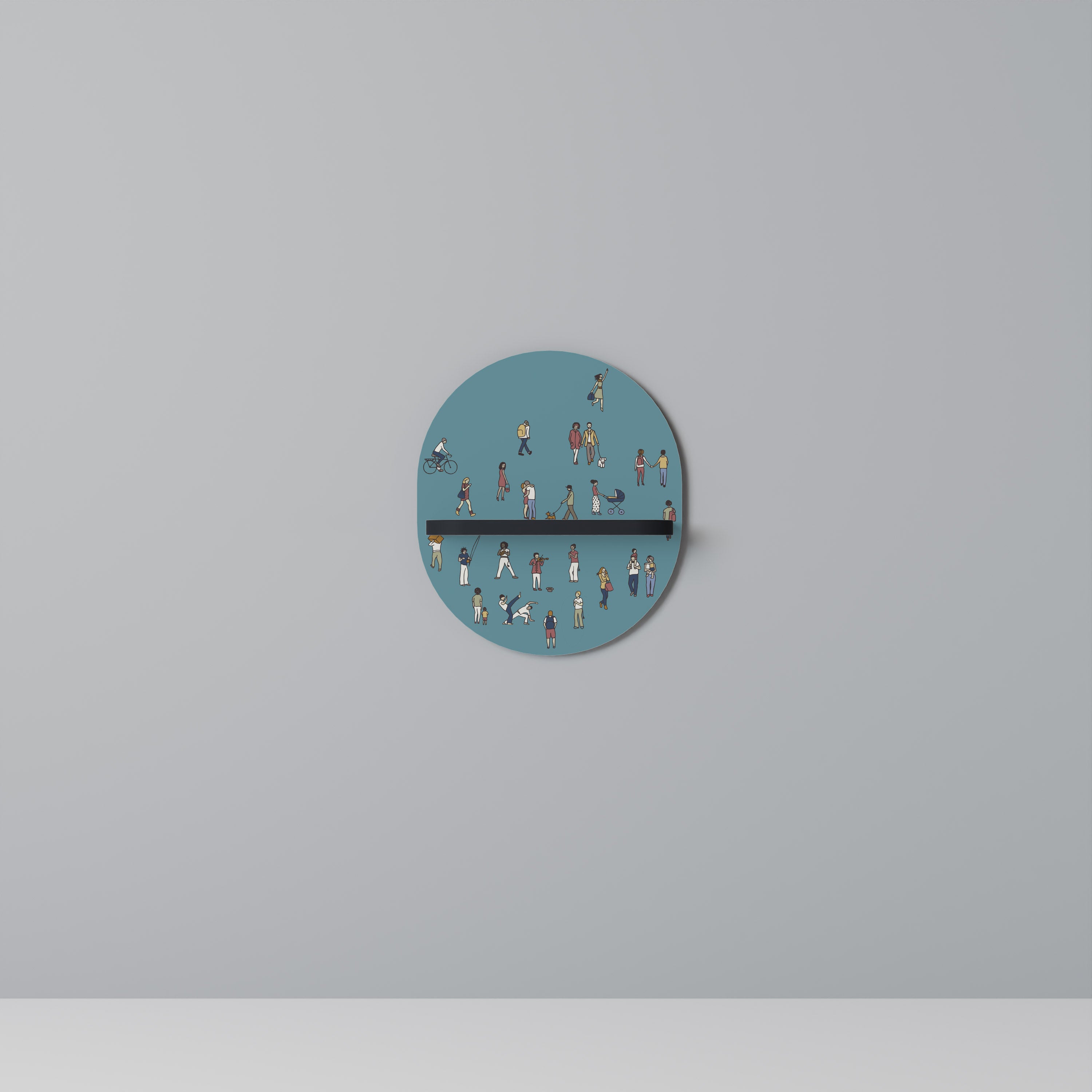 COLLECTIVE STREAM Półka owalna Czarna