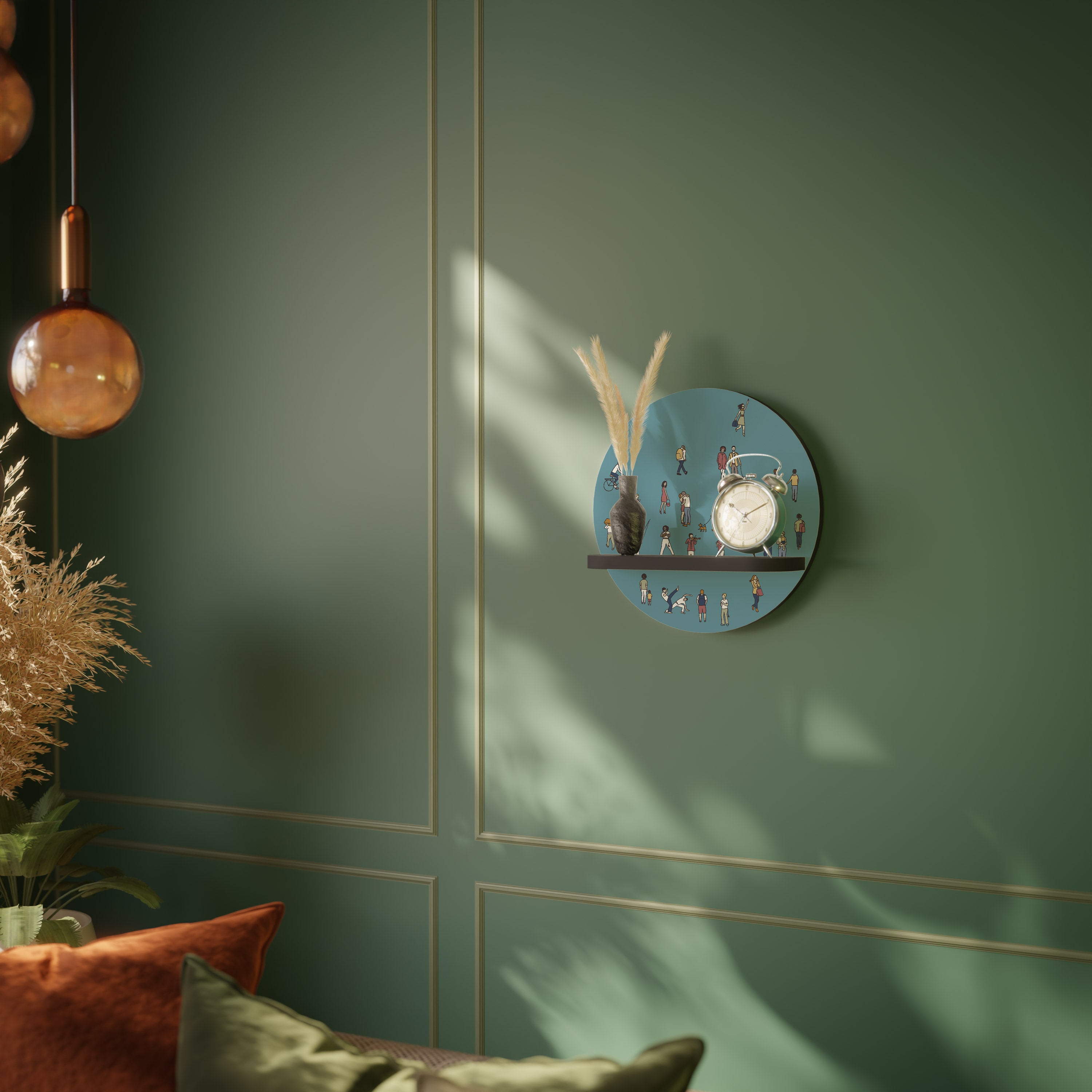 COLLECTIVE STREAM Półka okrągła Czarna