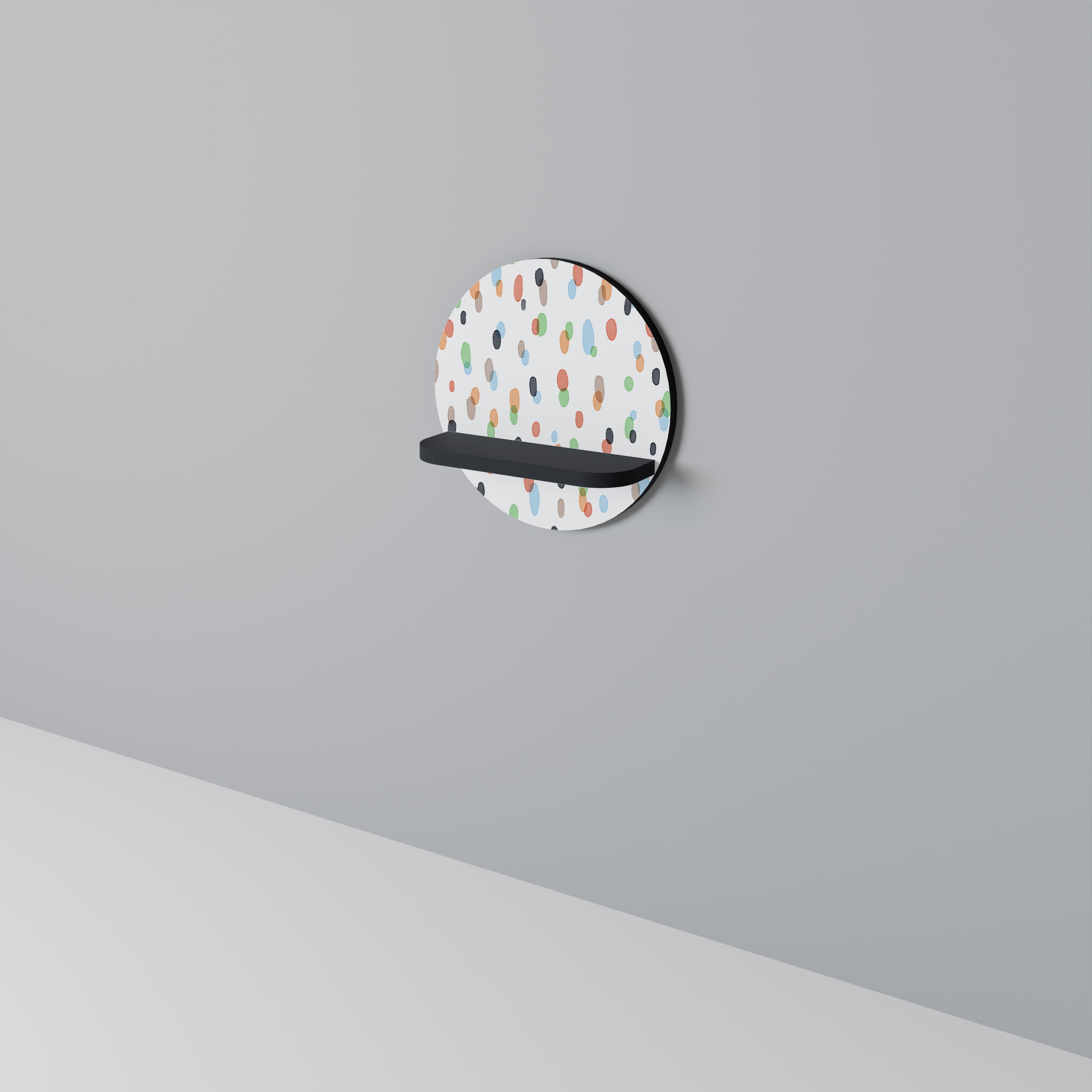 ENERGETIC SPOTS Półka okrągła Czarna