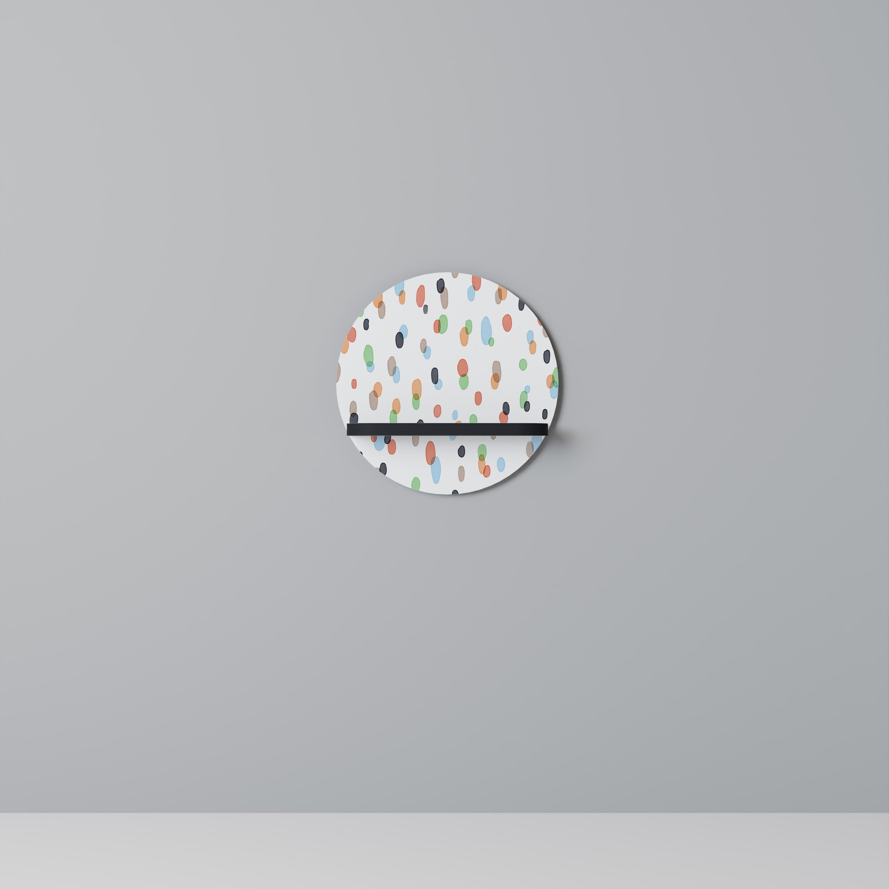 ENERGETIC SPOTS Półka okrągła Czarna