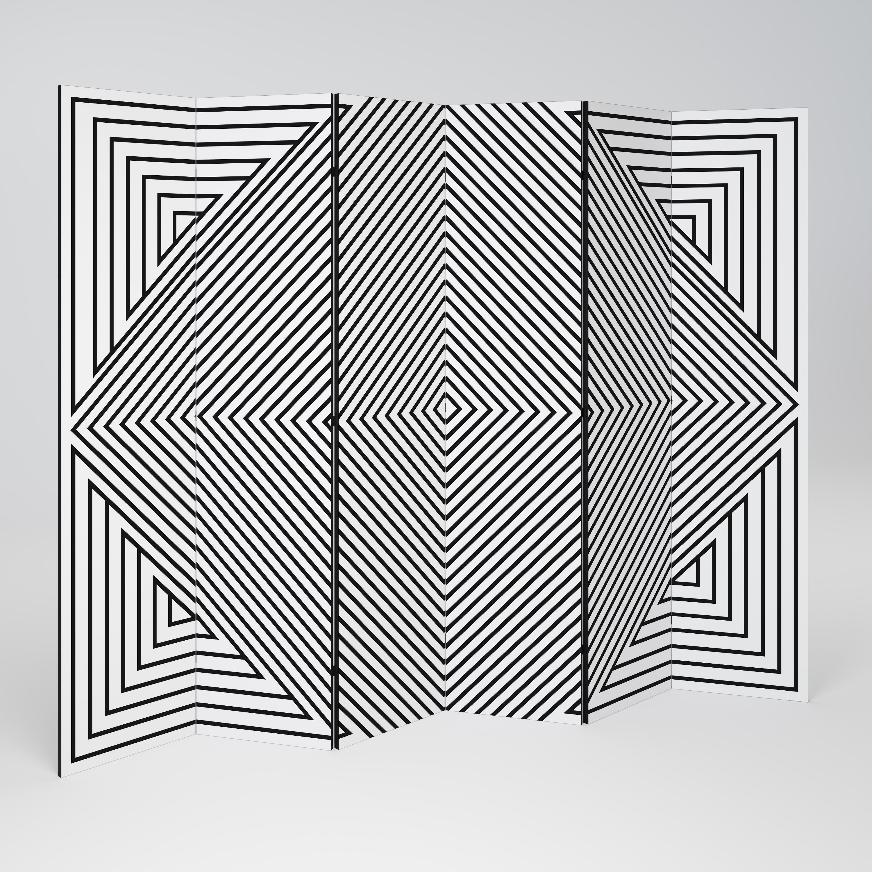POLYGON ILLUSION Dekoracyjny parawan 6-skrzydłowy