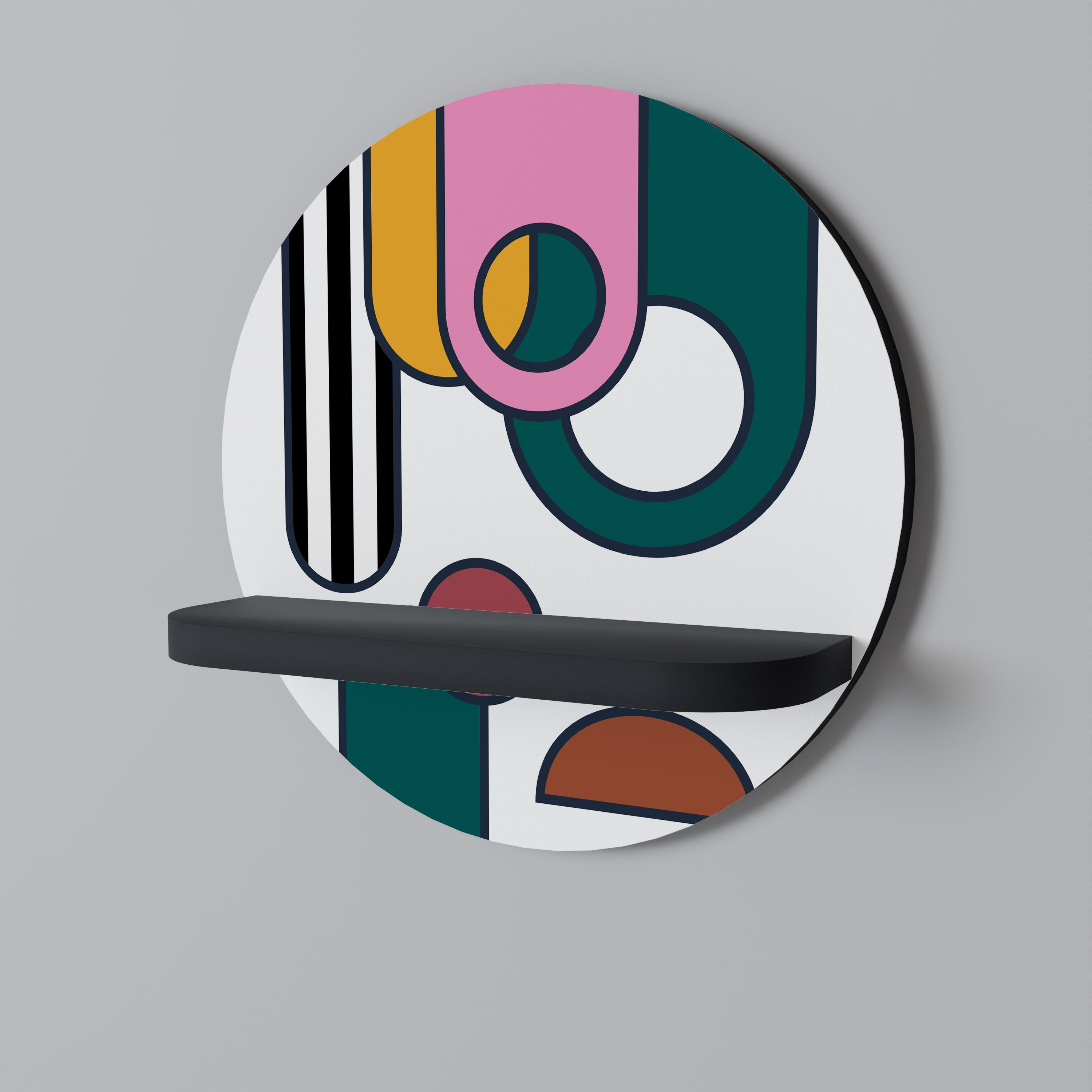 COOL STORY Półka okrągła Czarna