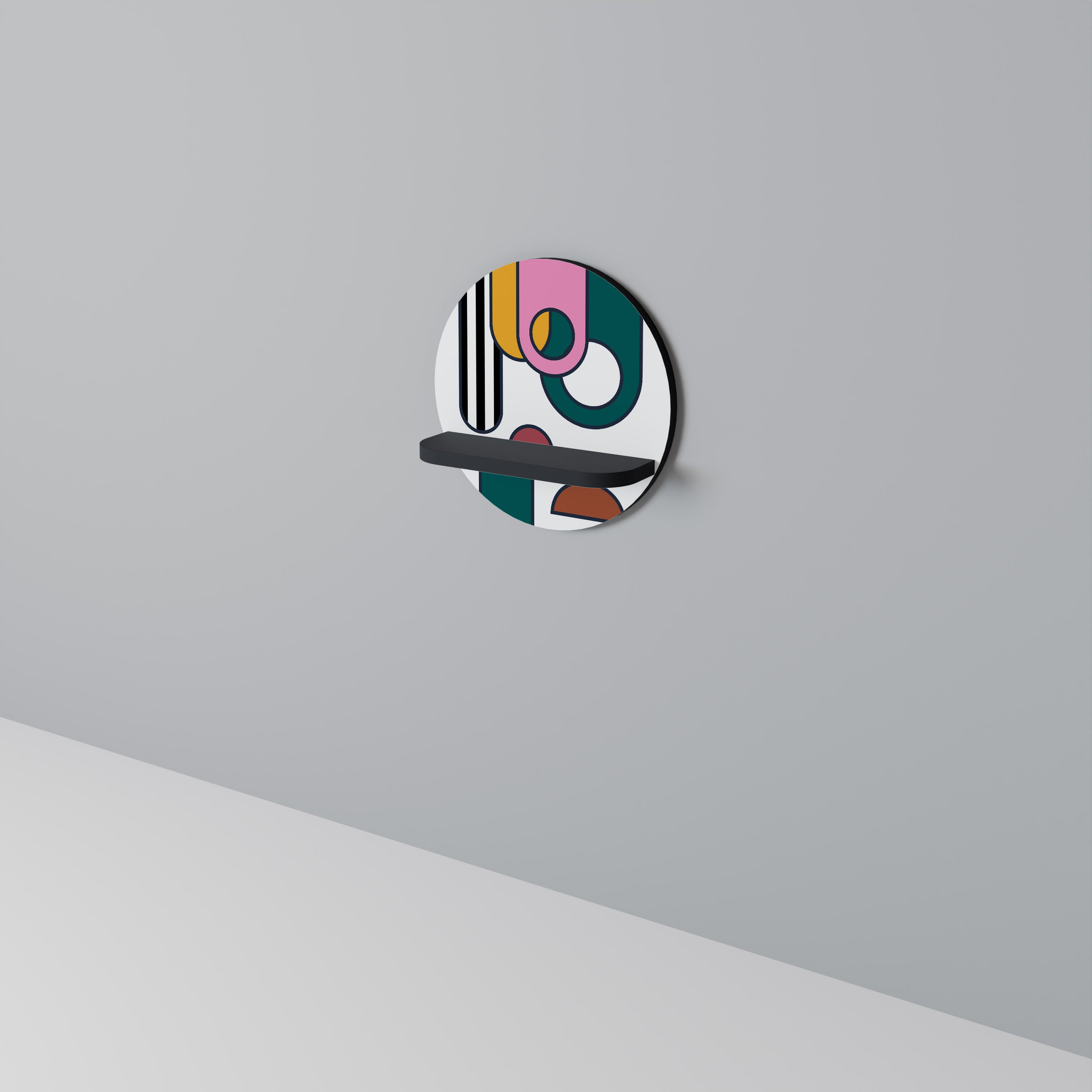 COOL STORY Półka okrągła Czarna