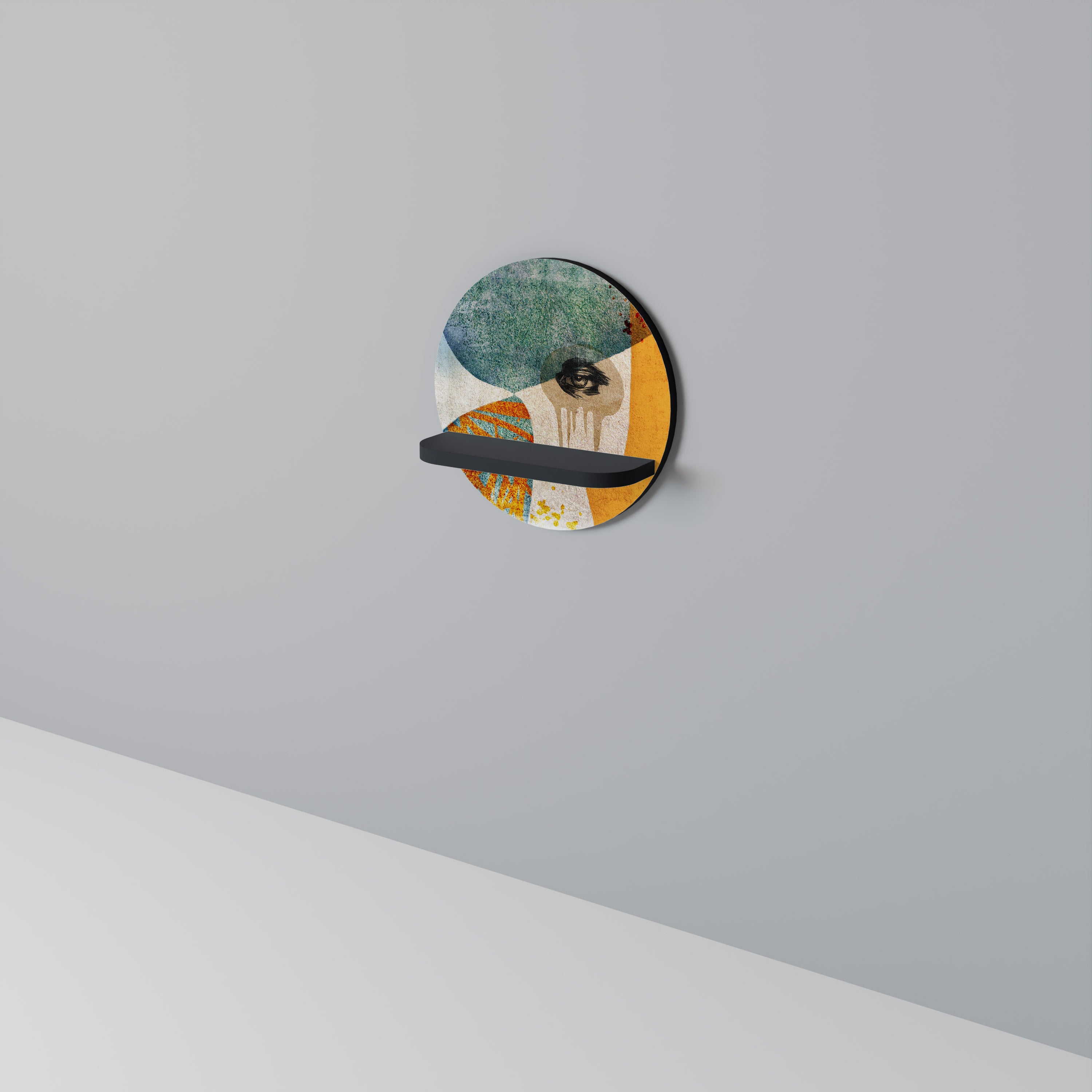 ABSTRACT FACES Półka okrągła Czarna