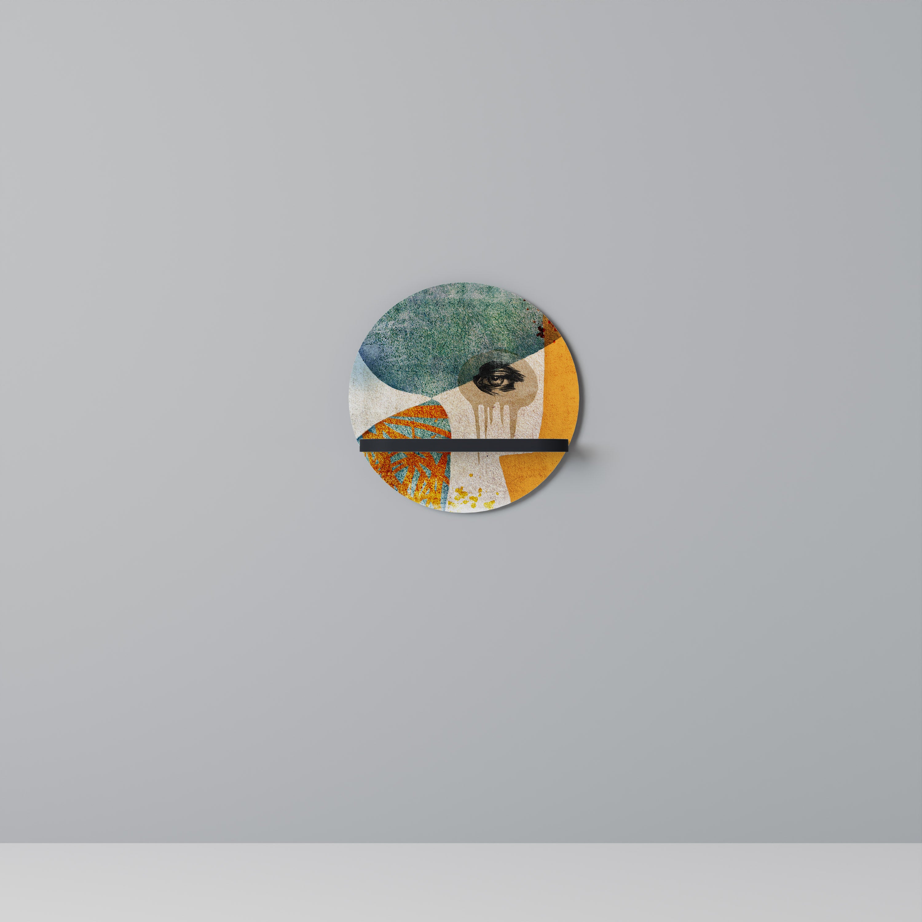 ABSTRACT FACES Półka okrągła Czarna